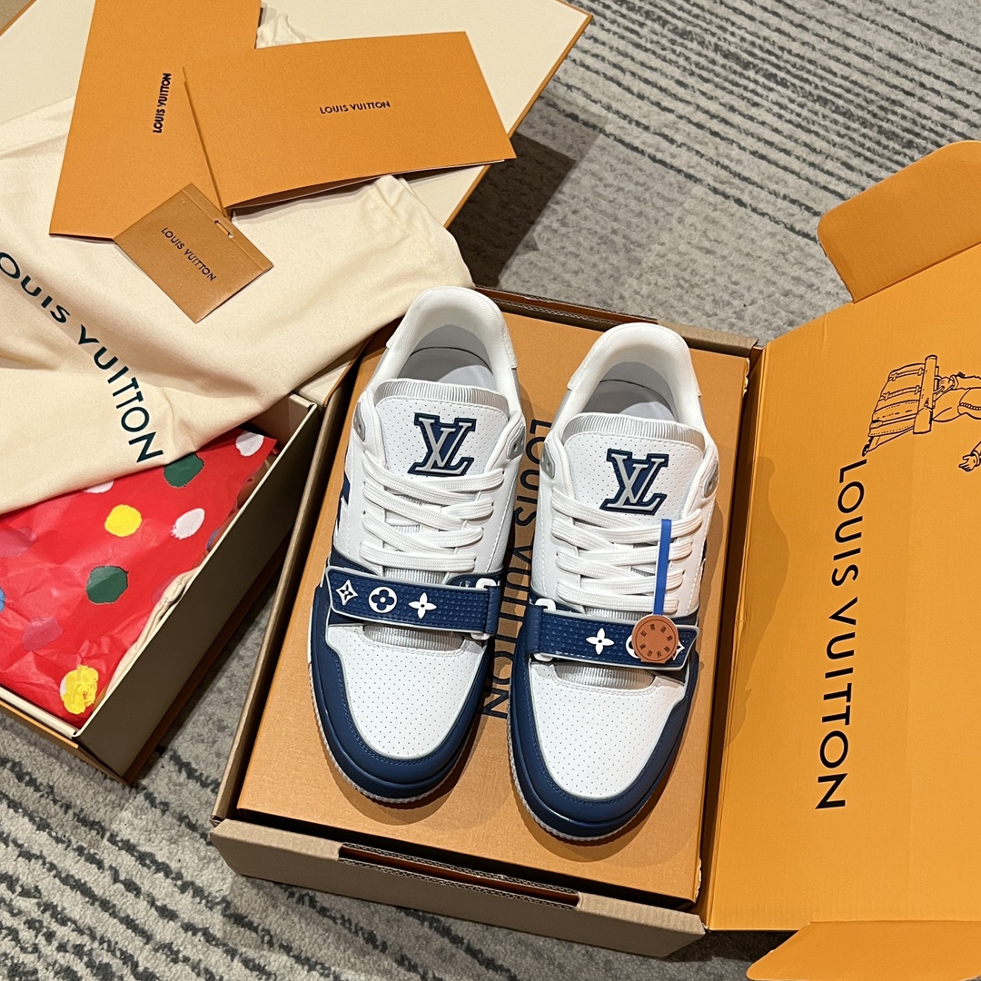 Bagsaaa LV Trainer Sneaker Blue & White