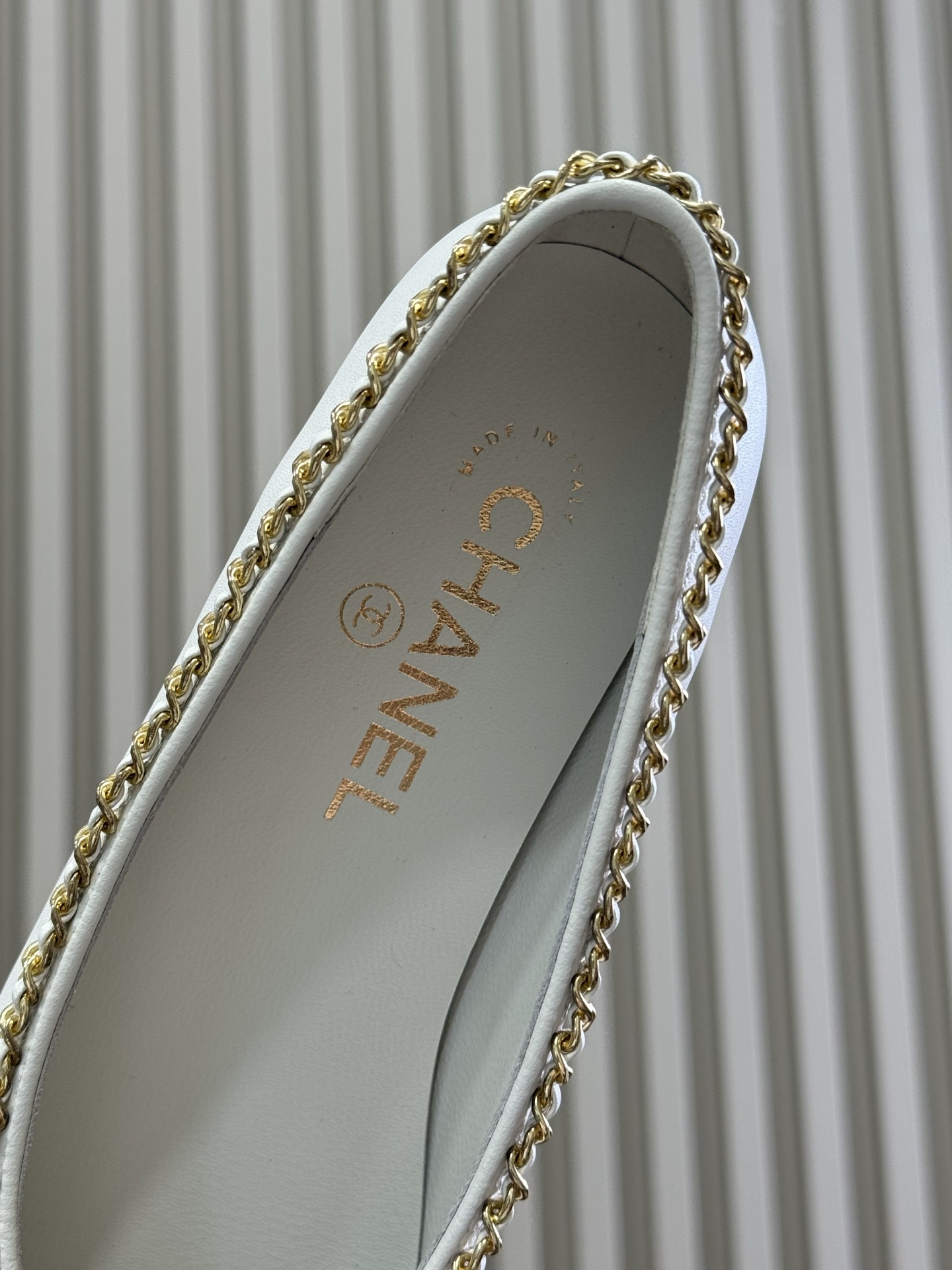 Bagsaaa Ch**el Ballet flats G46663 White Lambskin
