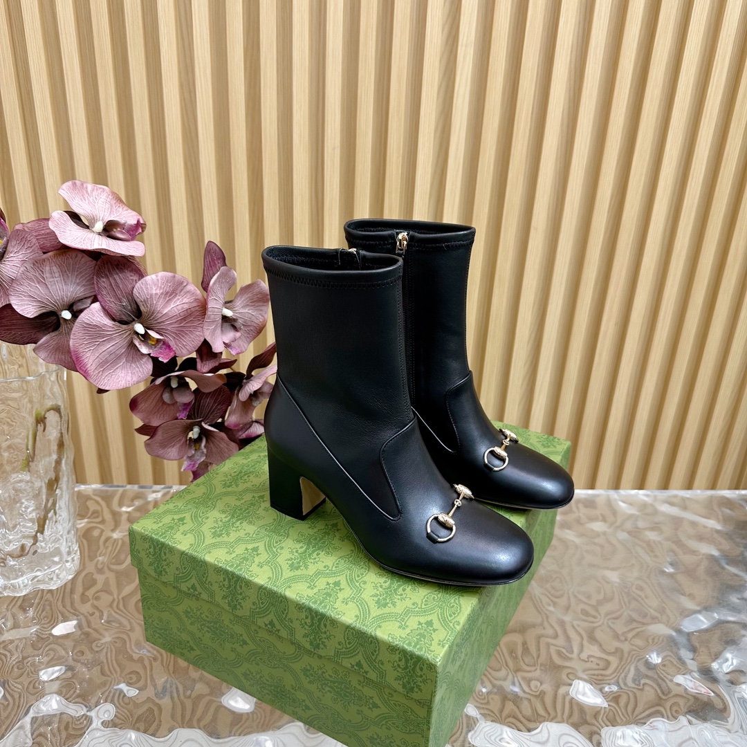 Bagsaaa Gvc*1 Women's Horsebit ankle bootie 794334 black - 7.5cm