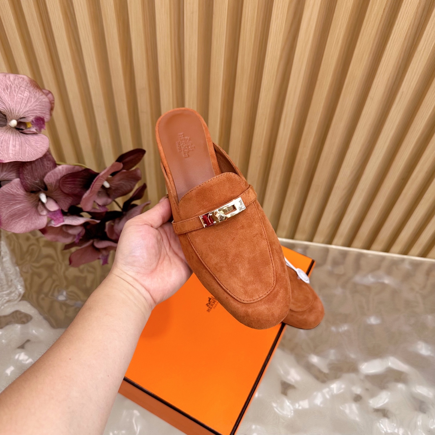 Bagsaaa H**me5 Oz Mule Brown Suede