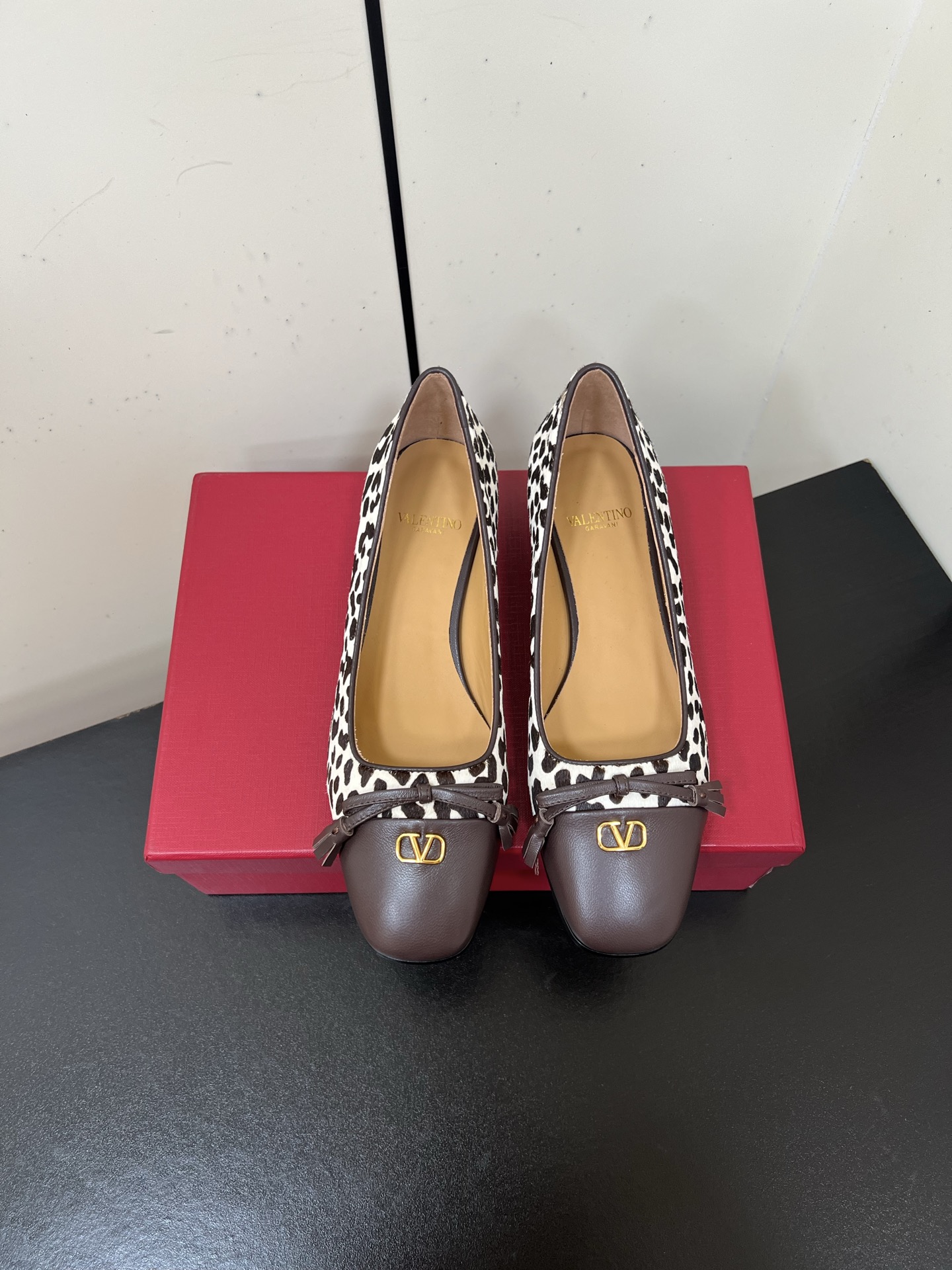 Bagsaaa Va1e*ntin0 Valet Du Roi Ballerina In Pony-Effect Calfskin 25Mm