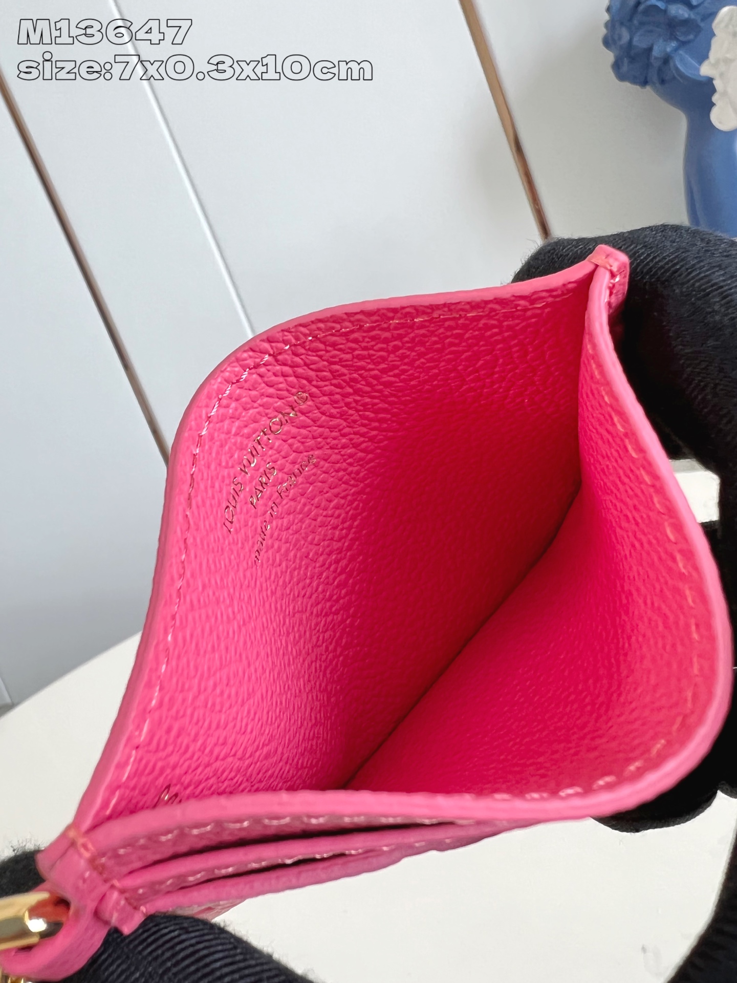 Bagsaaa M13647 LV Charms Card Holder Pink - 10.2cm