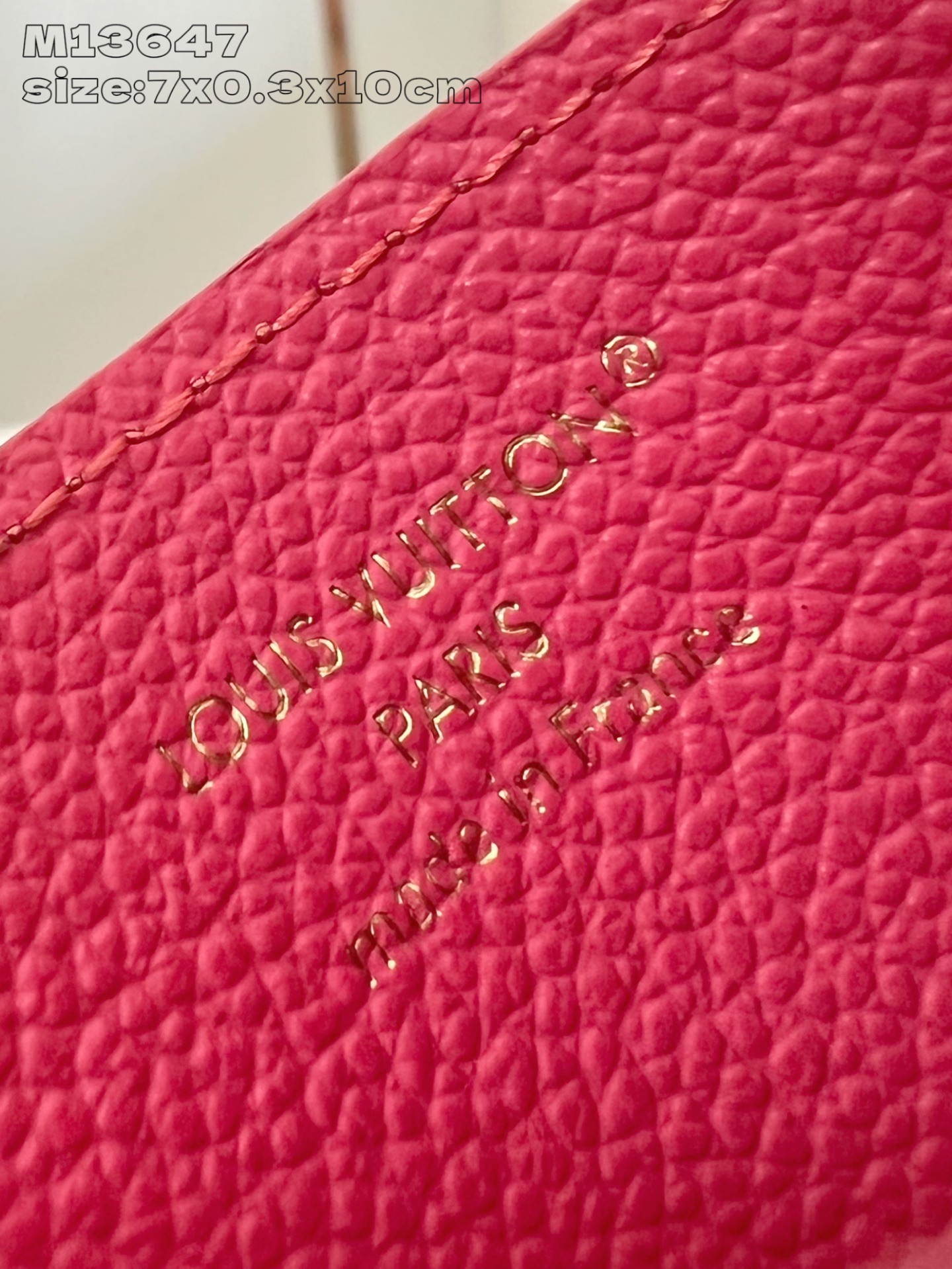 Bagsaaa M13647 LV Charms Card Holder Pink - 10.2cm