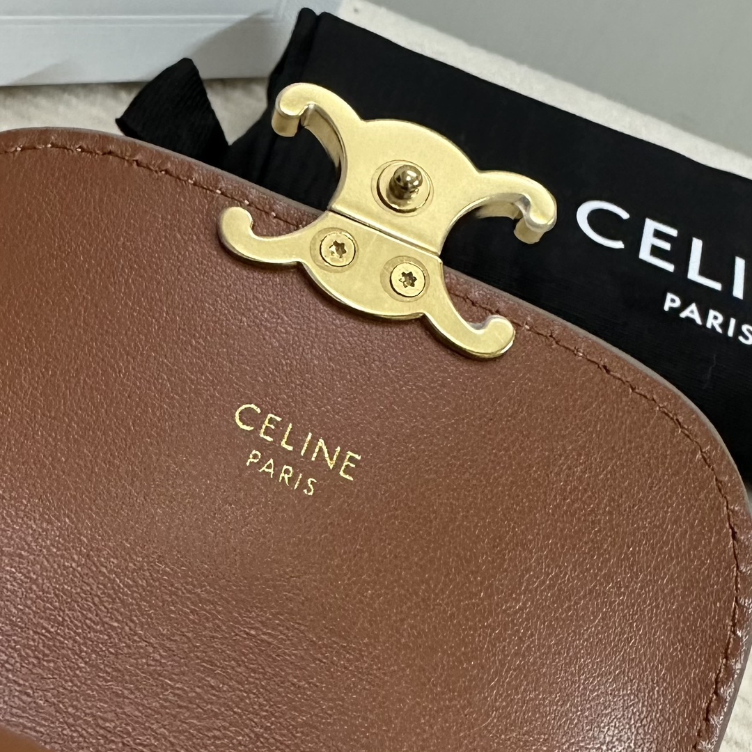 Bagsaaa Ce1i*e Small Flap Wallet Triomphe In Triomphe Canvas - 10.5cm