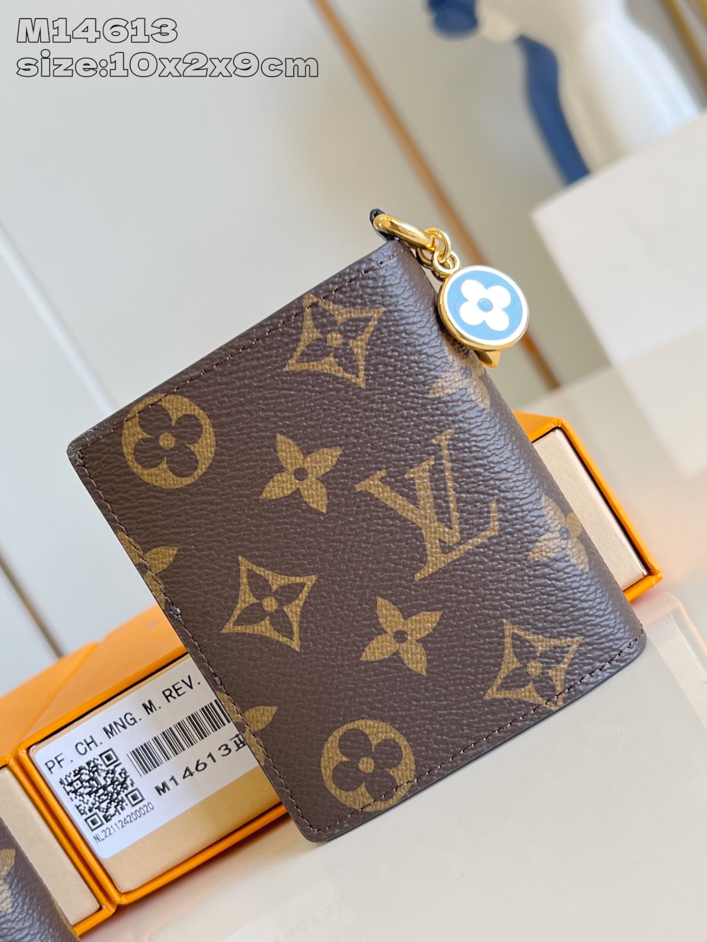 Bagsaaa M14613 LV Charms Pocket Wallet Blue - 10cm