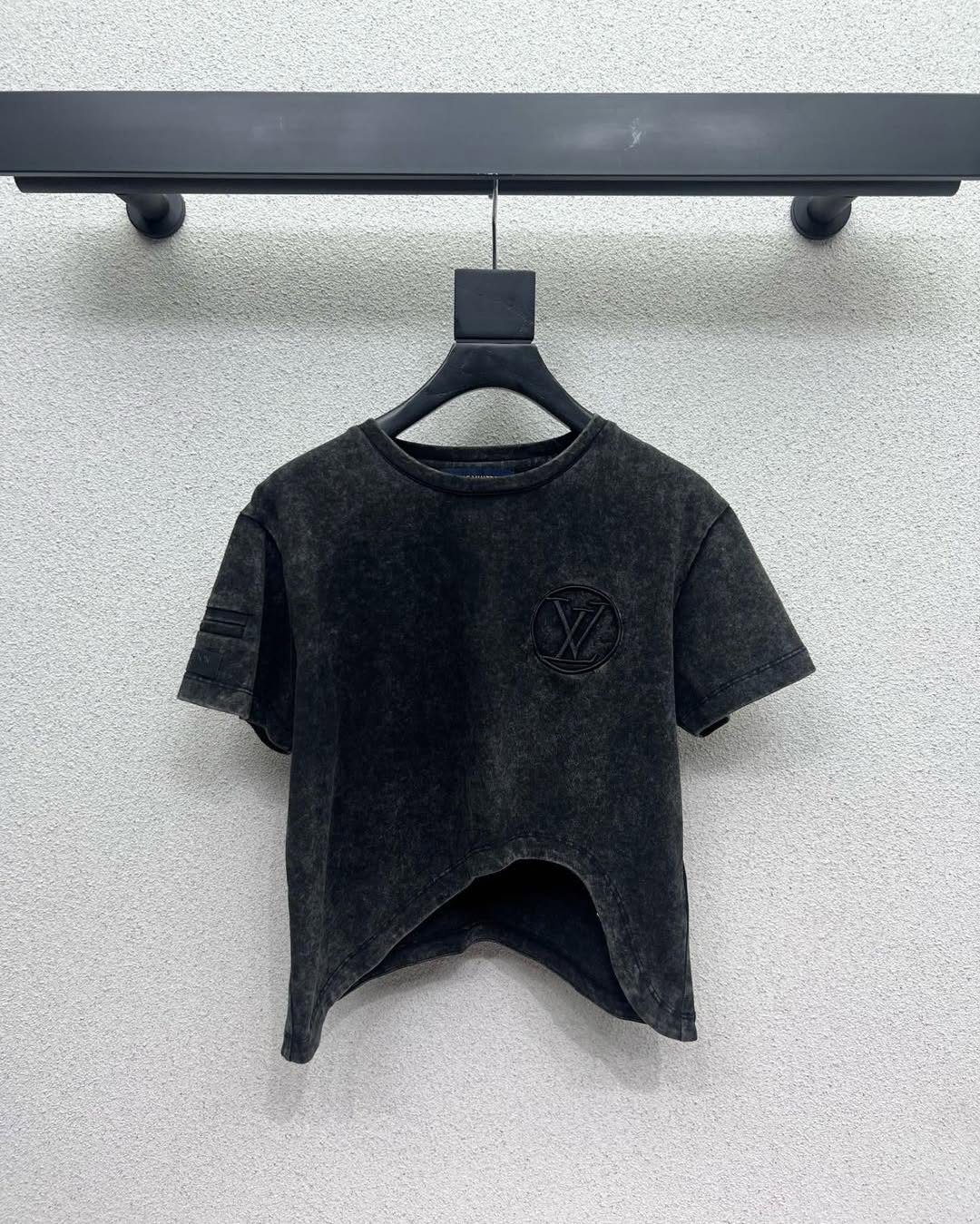 Bagsaaa LV Curve Hem T-Shirt Dark Gray Denim