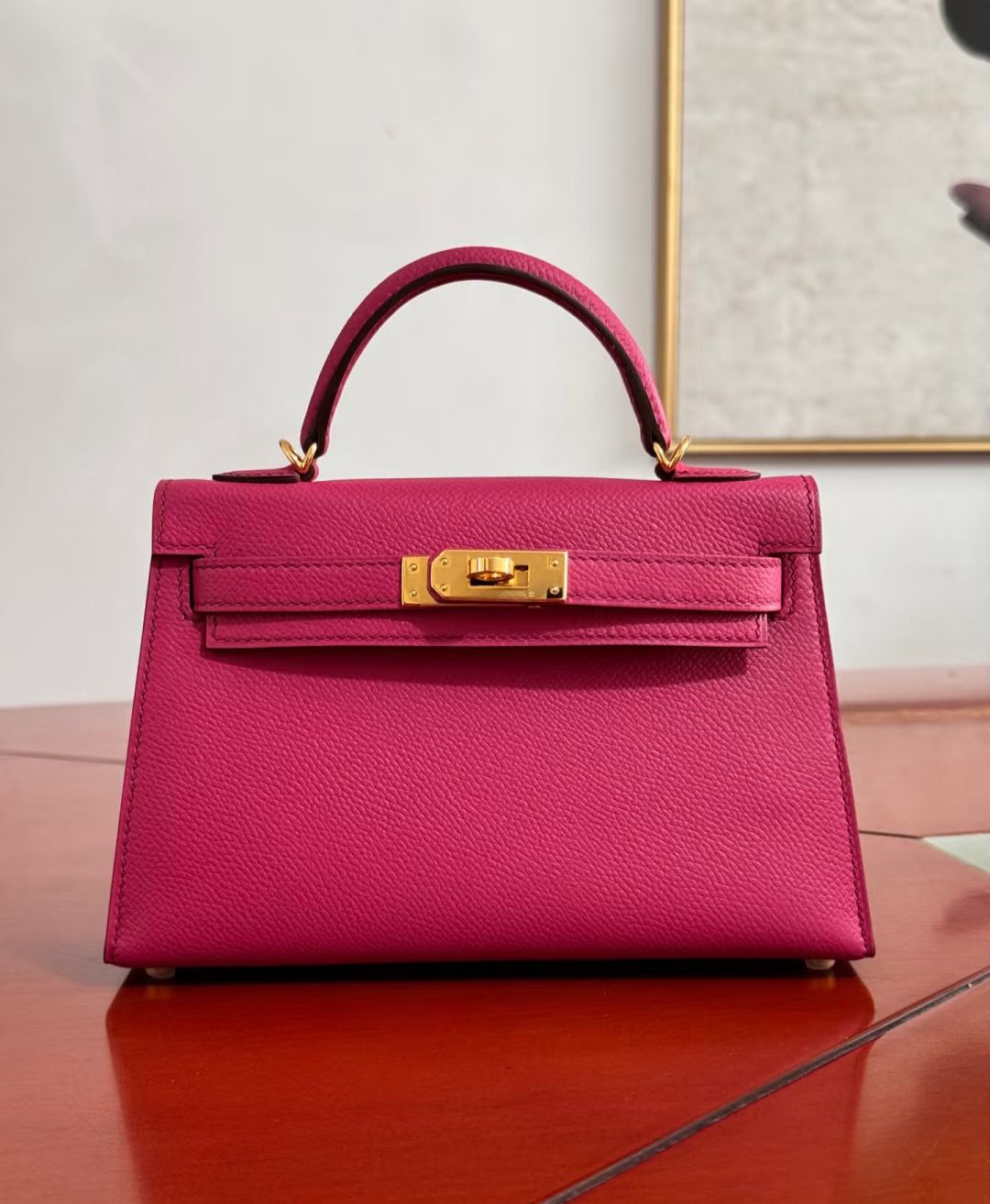 Bagsaaa H**me5 Kelly Mini 20 Rose Extreme Pink - 20cm