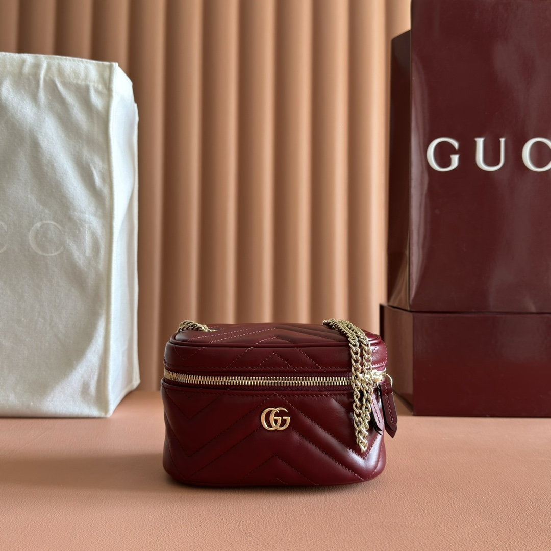 Bagsaaa Gvc*1 GG Marmont nano vanity bag 837455 red - 15cm