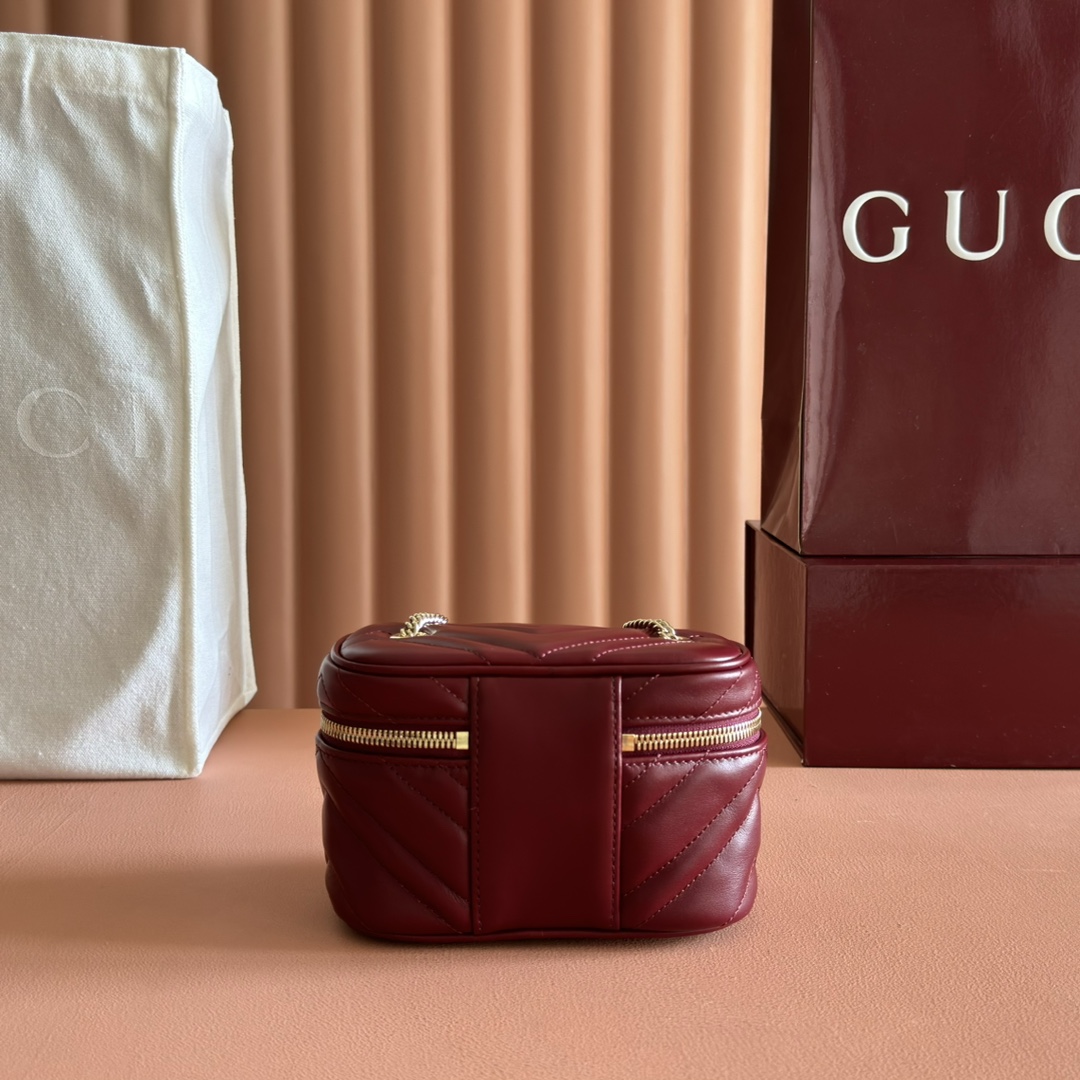 Bagsaaa Gvc*1 GG Marmont nano vanity bag 837455 red - 15cm