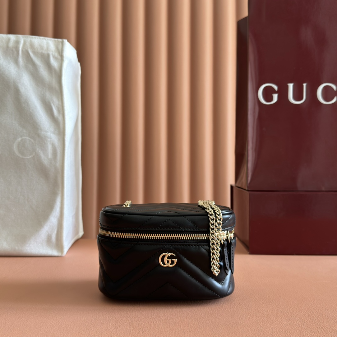 Bagsaaa Gvc*1 GG Marmont nano vanity bag 837455 black - 15cm