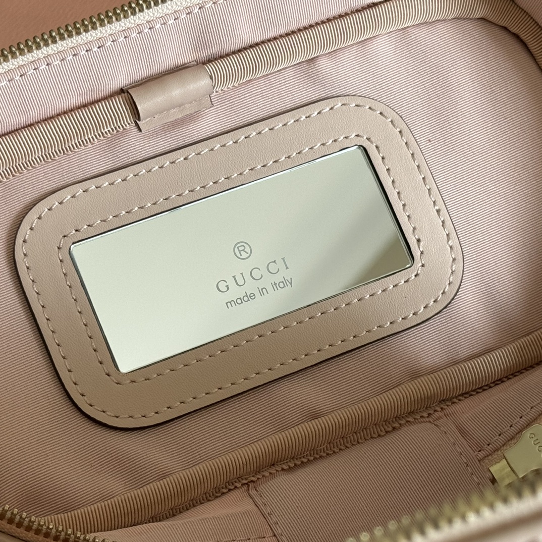 Bagsaaa Gvc*1 GG Marmont mini vanity bag 837454 light pink - 19cm