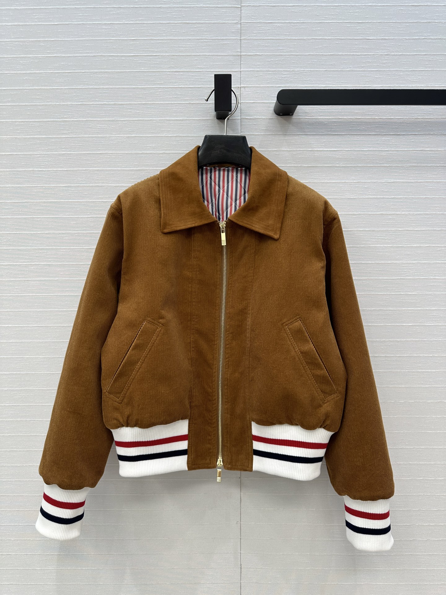 Bagsaaa Thom Browne Wale Corduroy Down Filled Cropped Flight Jacket
