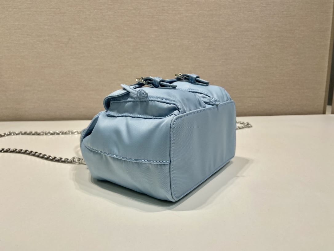 Bagsaaa mini Pra*a Re-Nylon backpack blue - 18.5cm
