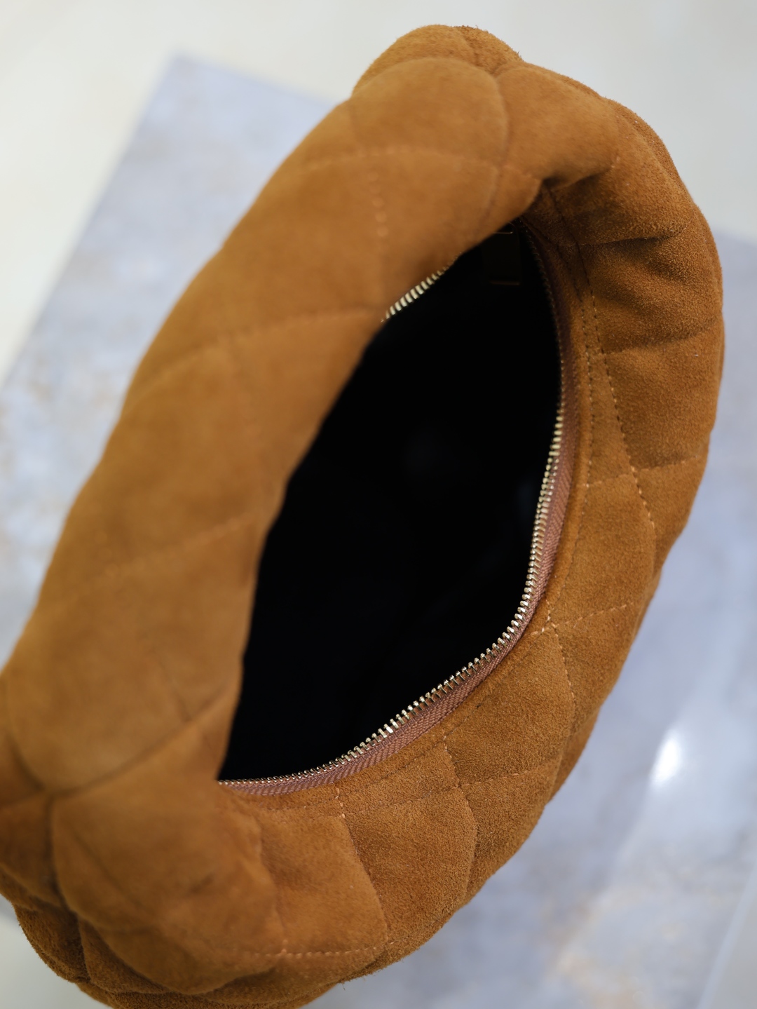 Bagsaaa Y51 ICARINO in quilted suede 851689 Caramel Cognac - 17/26 cm