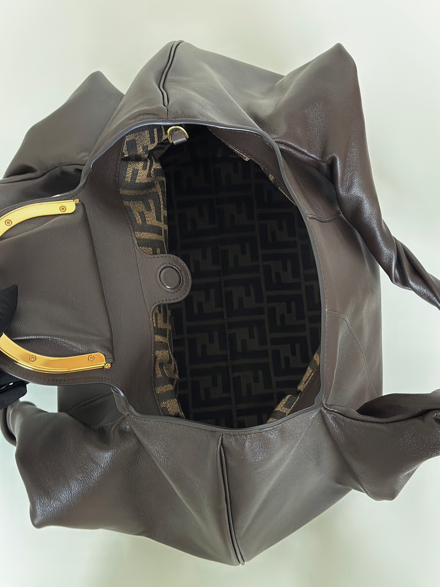 Bagsaaa F**di Large Spy Dark Brown leather bag - 48 cm