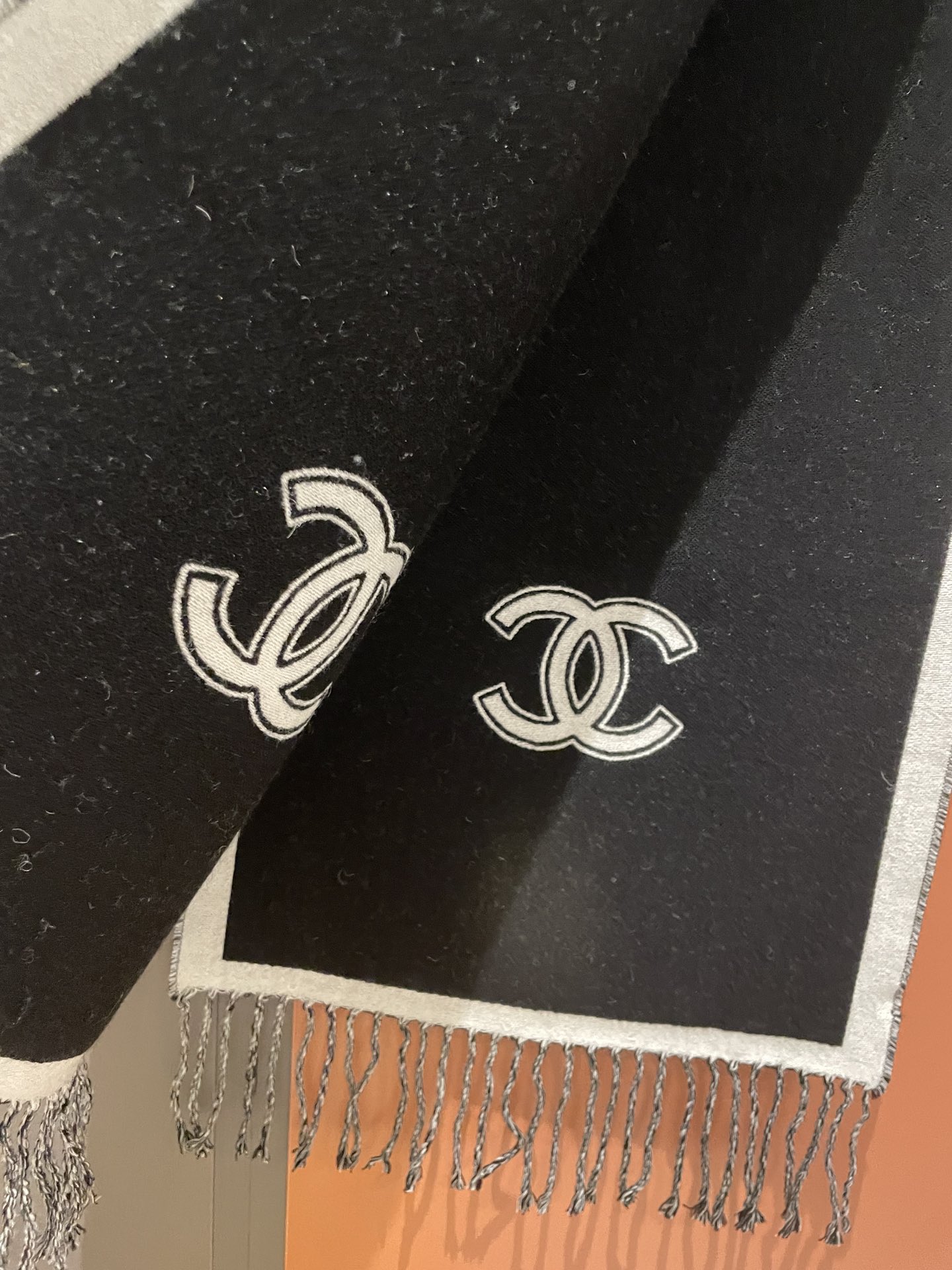 Ch**el Black & White Scarf