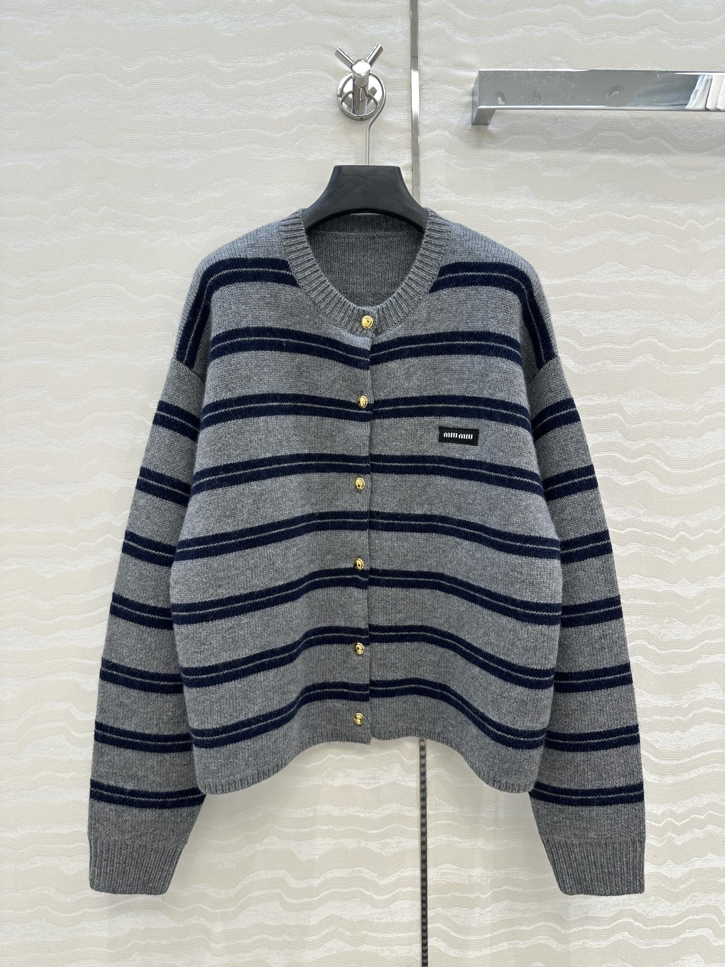 Bagsaaa Miu Miu striped-pattern cardigan