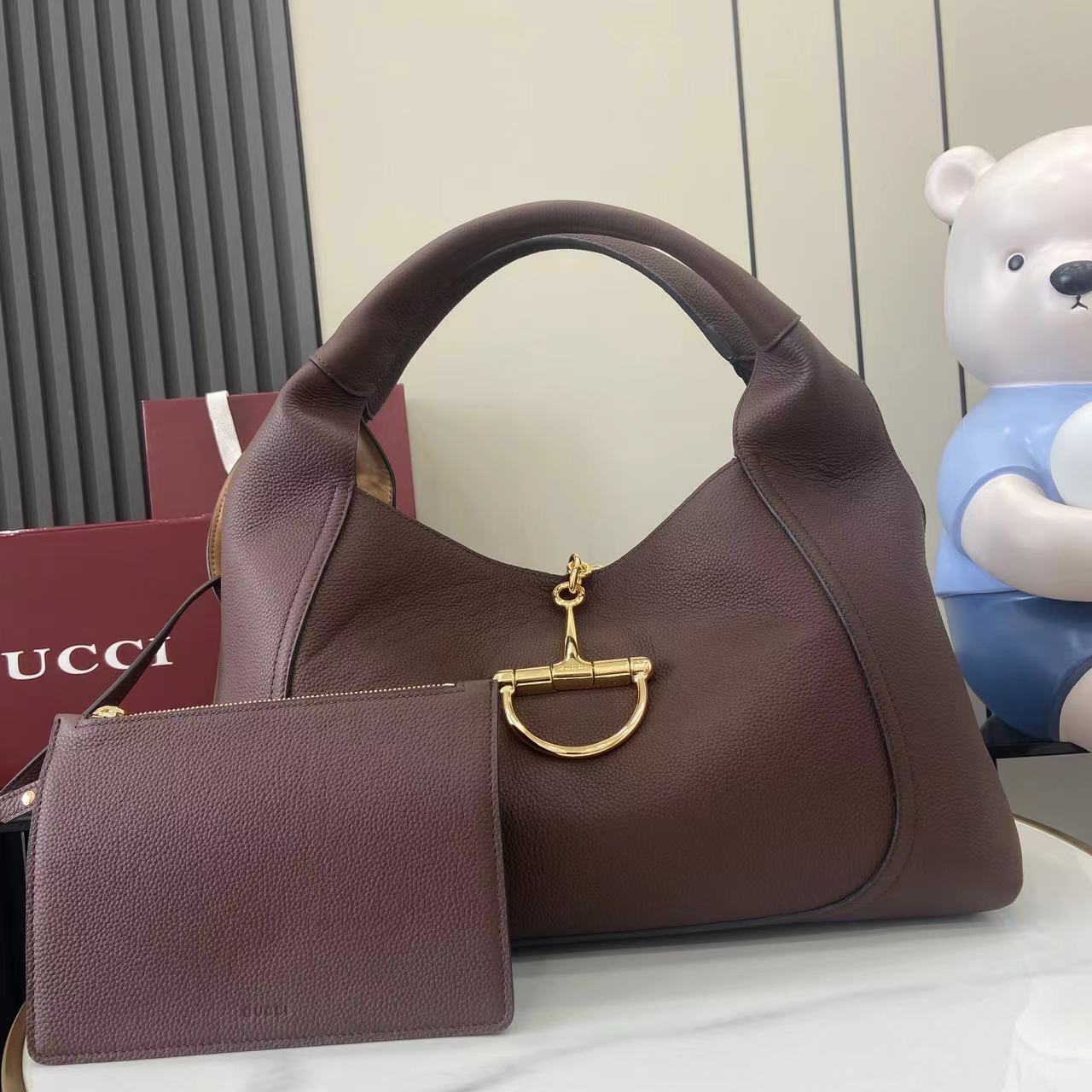 Bagsaaa Gvc*1 Softbit maxi shoulder bag 837466 dark brown - 46cm