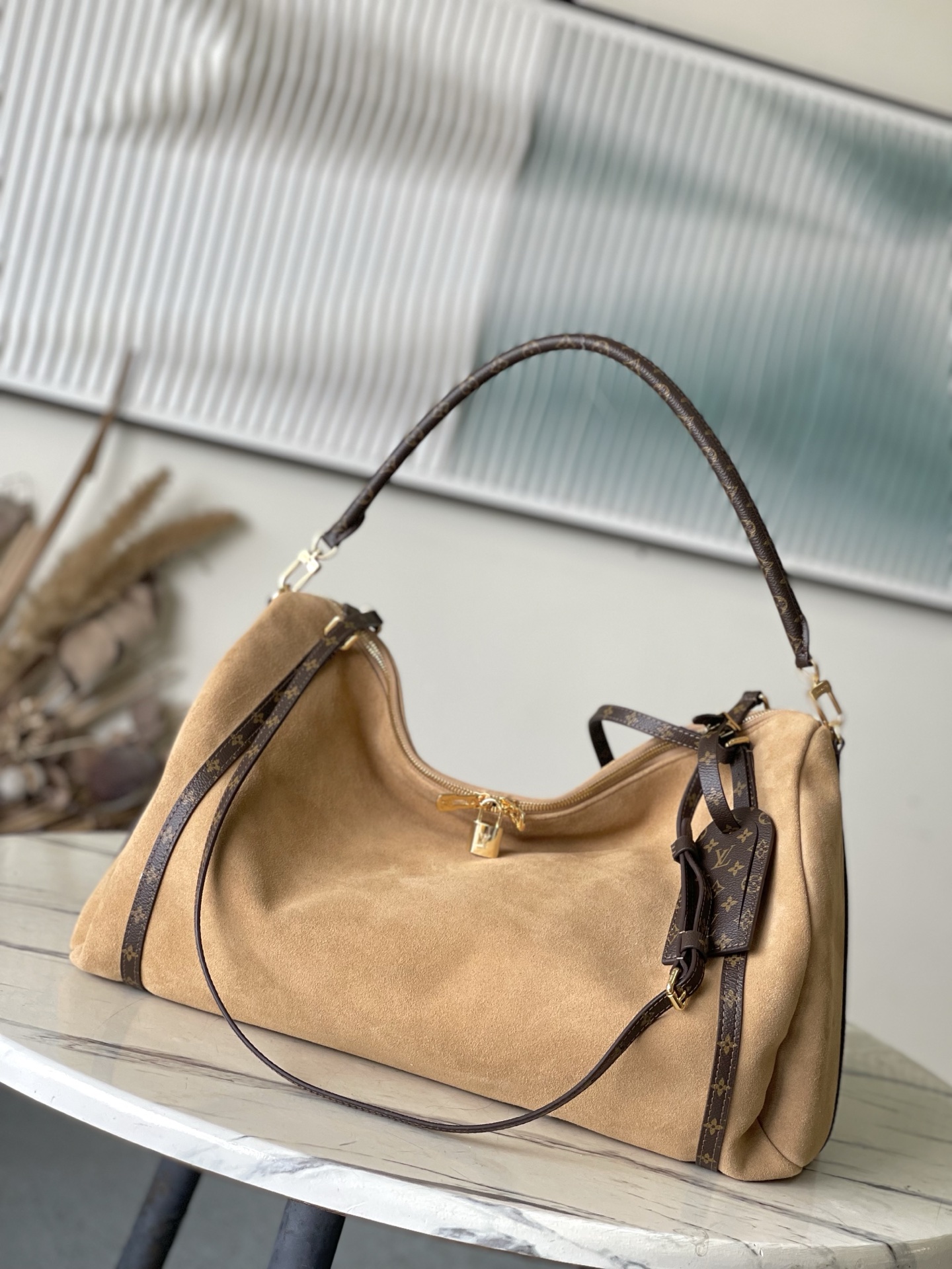 Bagsaaa LV M26451 Express Travel Bag Hazelnut Brown Suede - 45cm