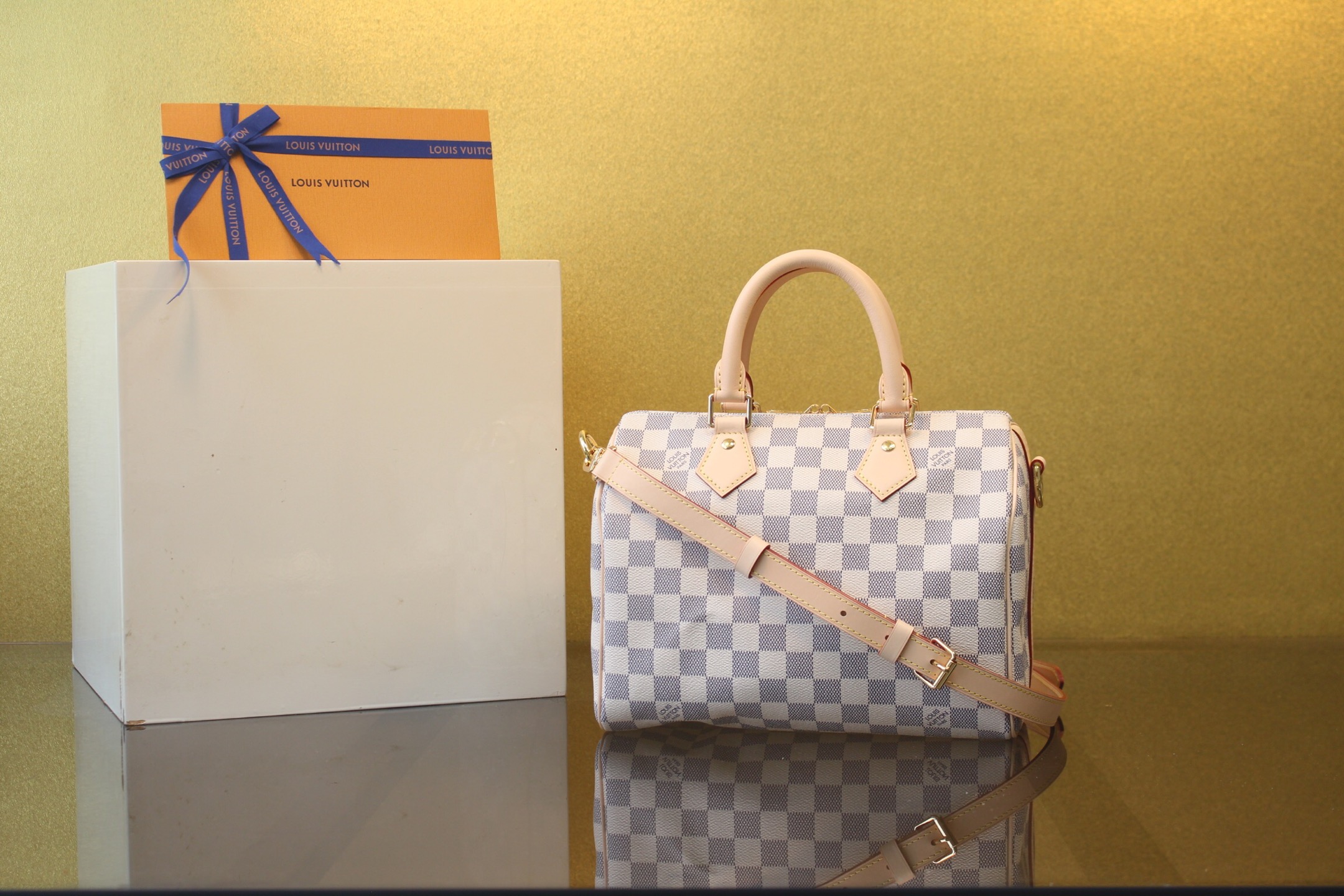 Bagsaaa L0vis Vvtt0n N40608 Speedy Bandoulière 25 Damier Azur - 25cm
