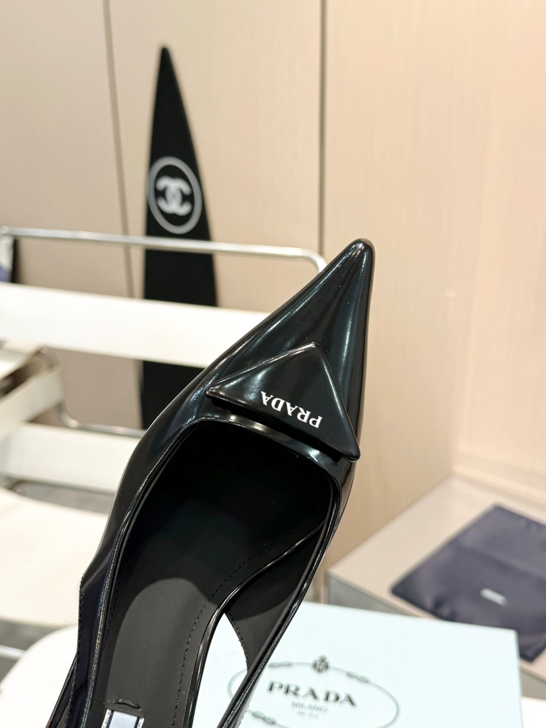 Bagsaaa Pra*a Slingback Pump Black