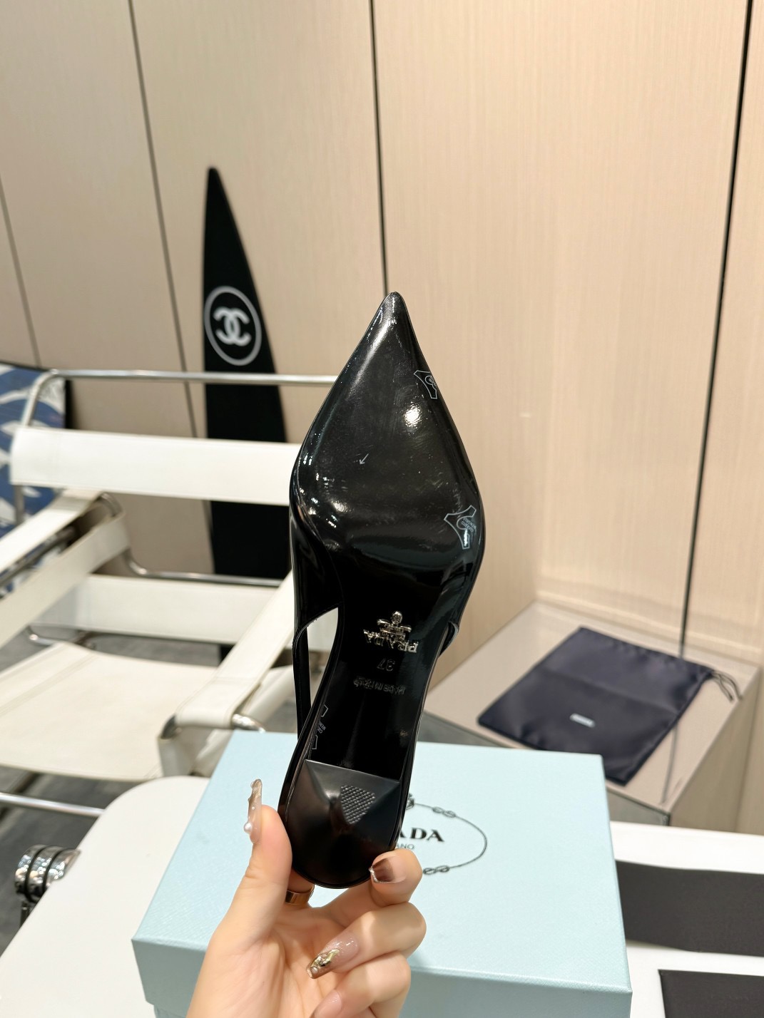 Bagsaaa Pra*a Slingback Pump Black