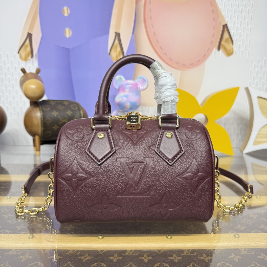 Bagsaaa LV M25929 Speedy Bandouliere 20 Grenat Red - 20.5cm