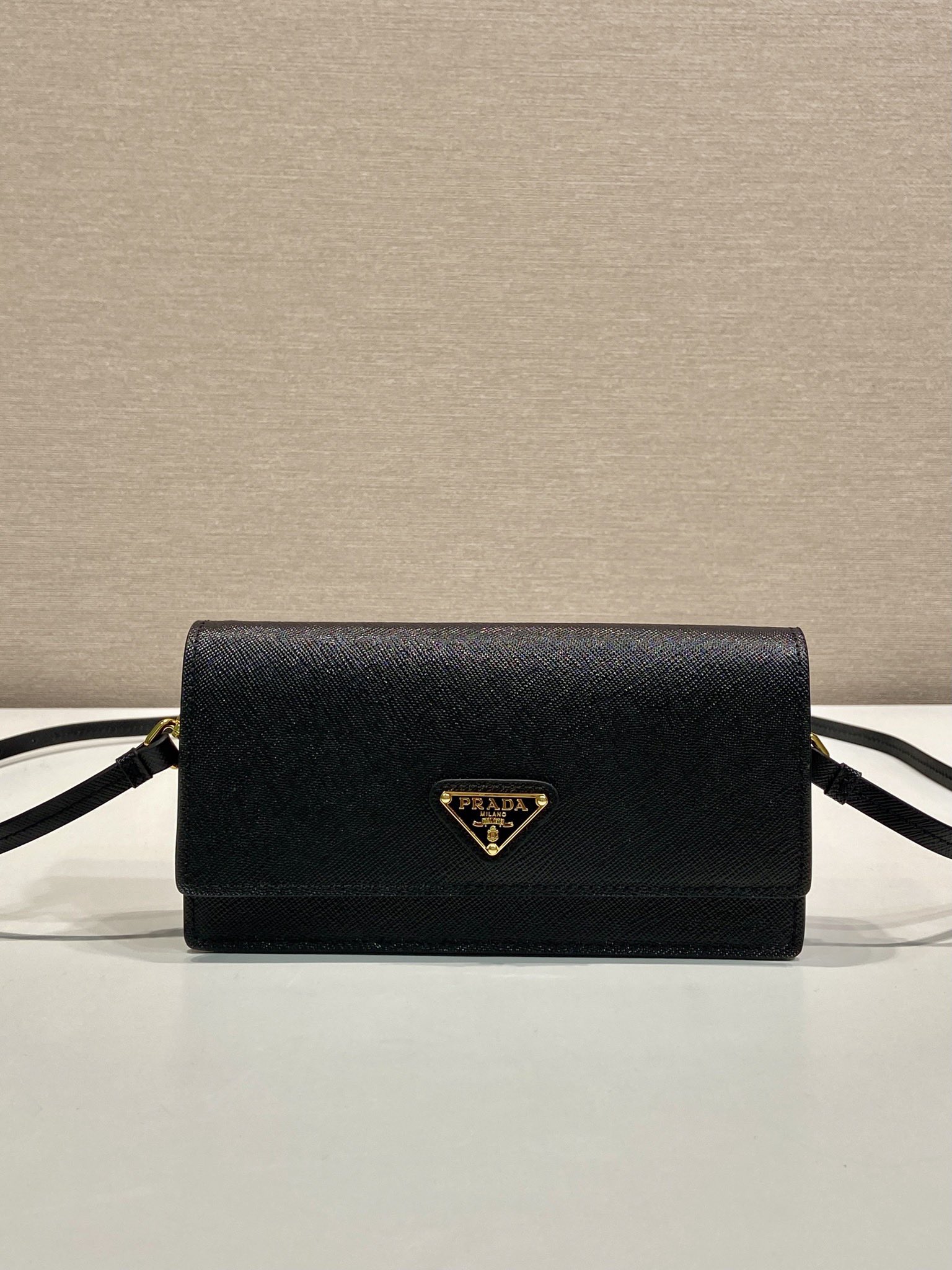 Bagsaaa Pra*a Saffiano leather mini-bag 1NF059 black - 18cm