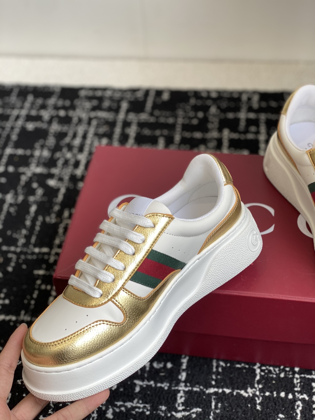 Bagsaaa Gvc*1 chunky sneaker 848307 white & gold