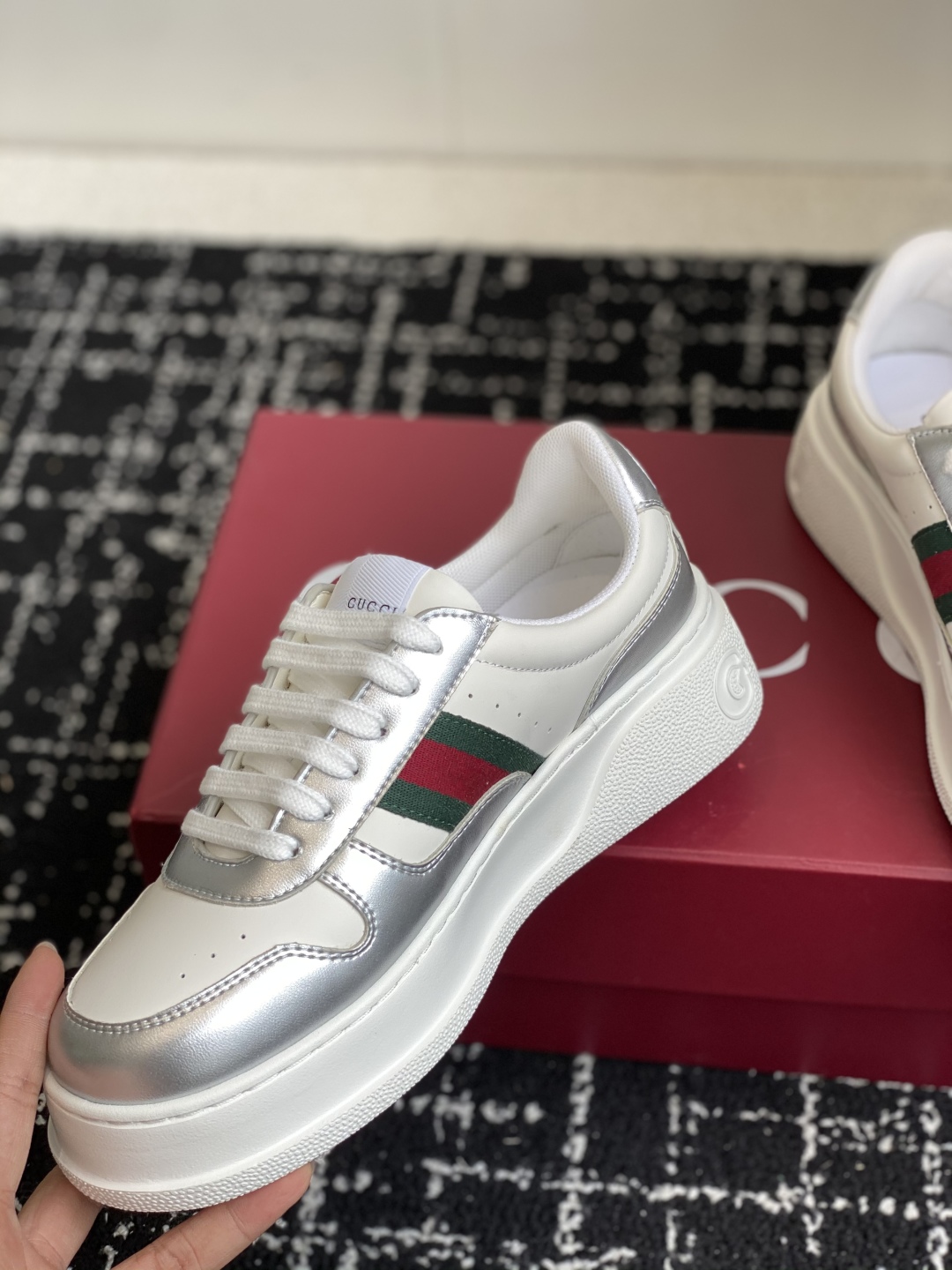 Bagsaaa Gvc*1 chunky sneaker 848307 white & silver