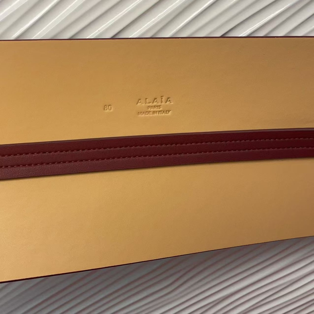 Bagsaaa Alaia Double Bustier Belt In Calfskin Dark Red