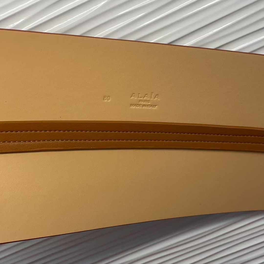 Bagsaaa Alaia Double Bustier Belt In Calfskin Beige