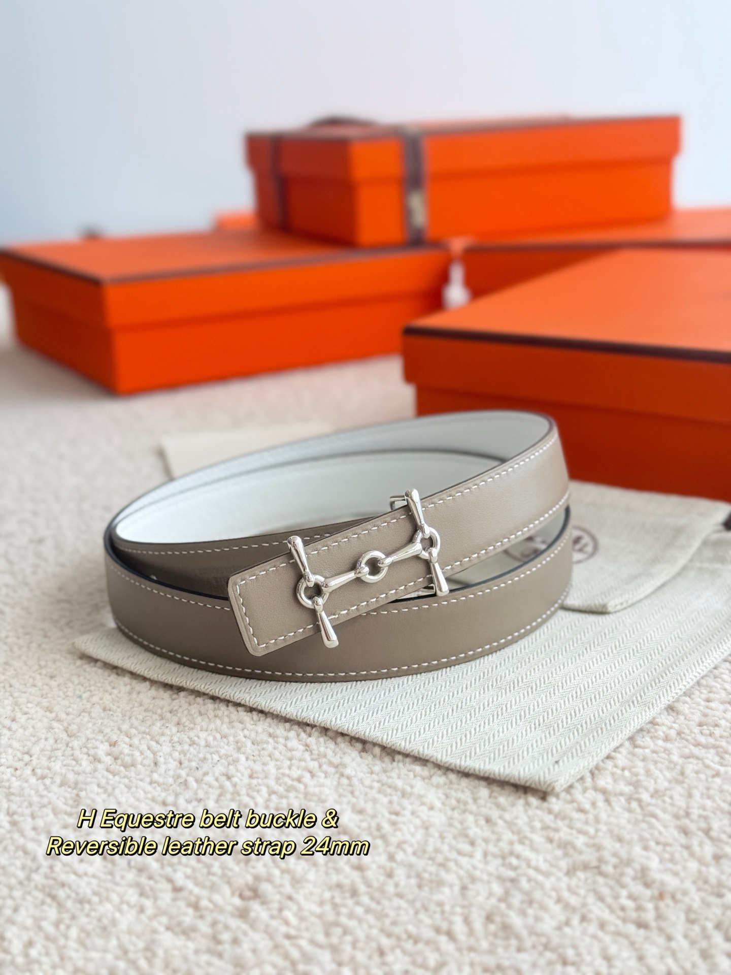 Bagsaaa H**me5 Etoupe Belt 24MM