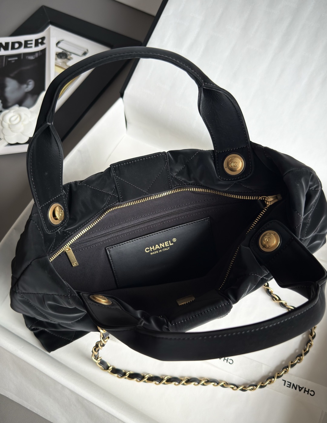 Bagsaaa Ch**el Maxi Bow Bag AS5846 Black Velvet - 42cm