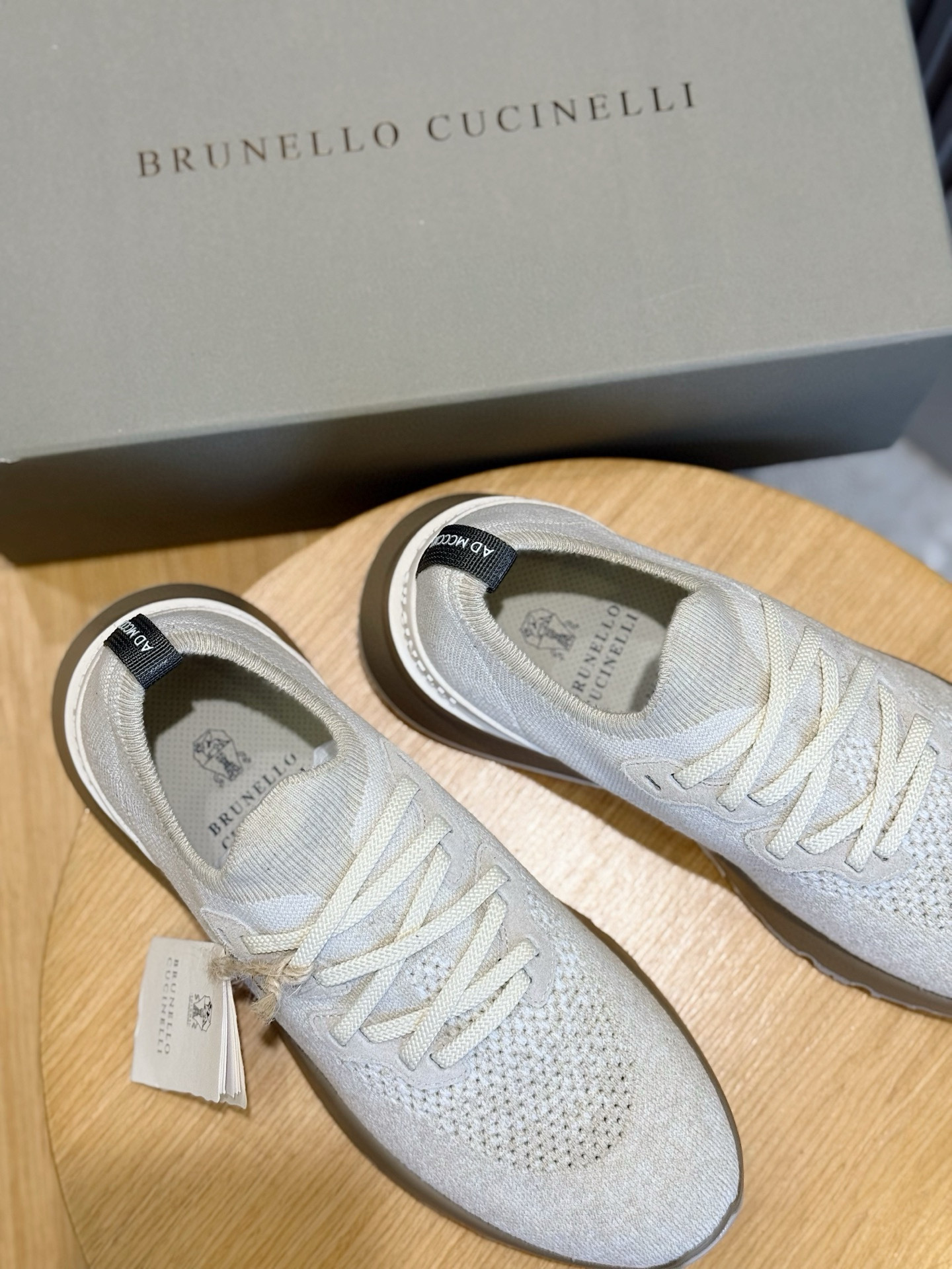 Bagsaaa Brunello Cucinelli knitted sneakers ivory