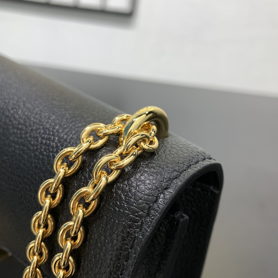 Bagsaaa LV M13569 Wallet On Chain Rosy black - 19.5 x 13.5 x 6.5 cm
