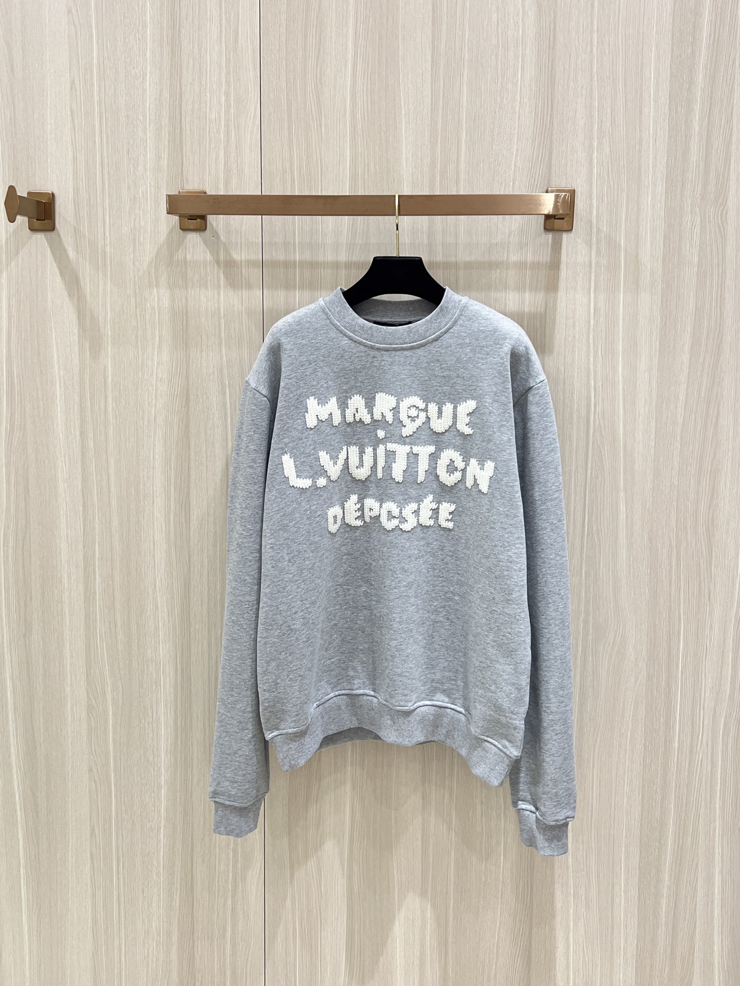 Bagsaaa L0vis Vvtt0n Embroidered Signature Sweatshirt gray
