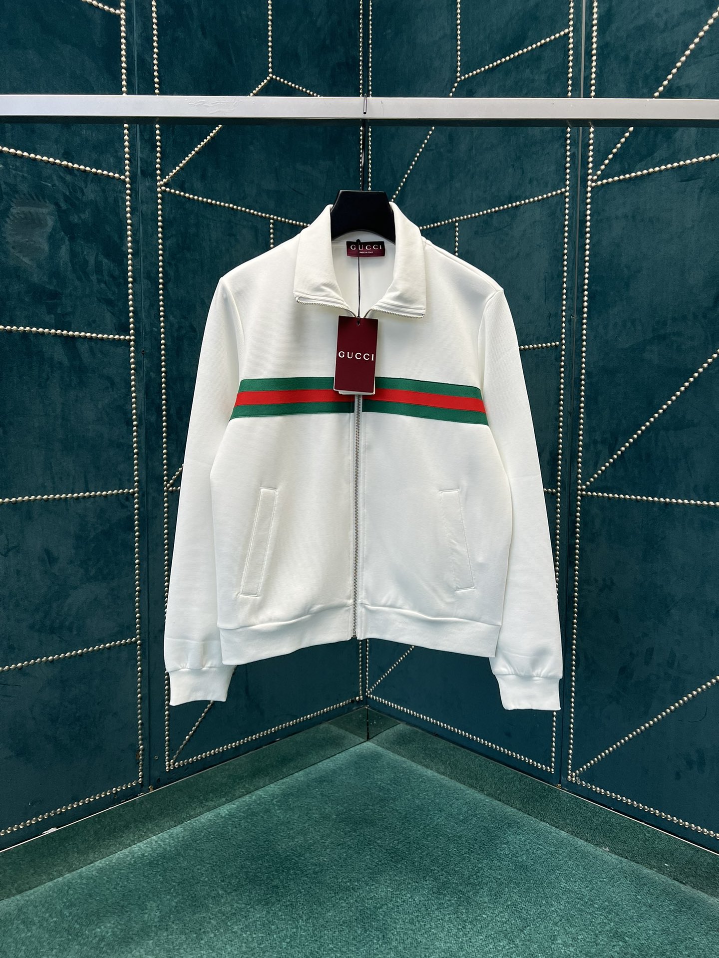 Bagsaaa Gvc*1 Technical jersey zip jacket with Web in white