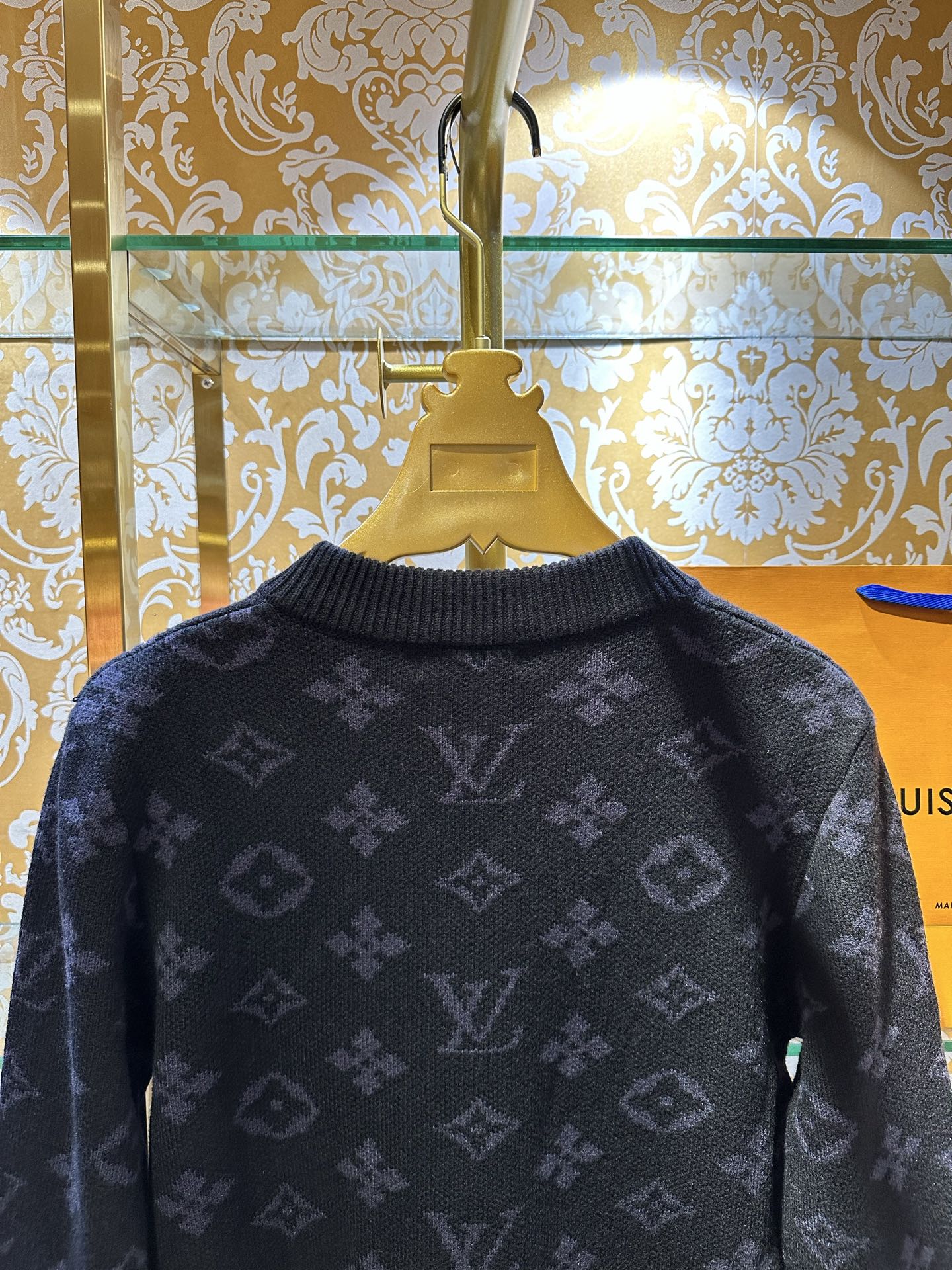 Bagsaaa L0vis Vvtt0n zip-through cardigan with monogram pattern black