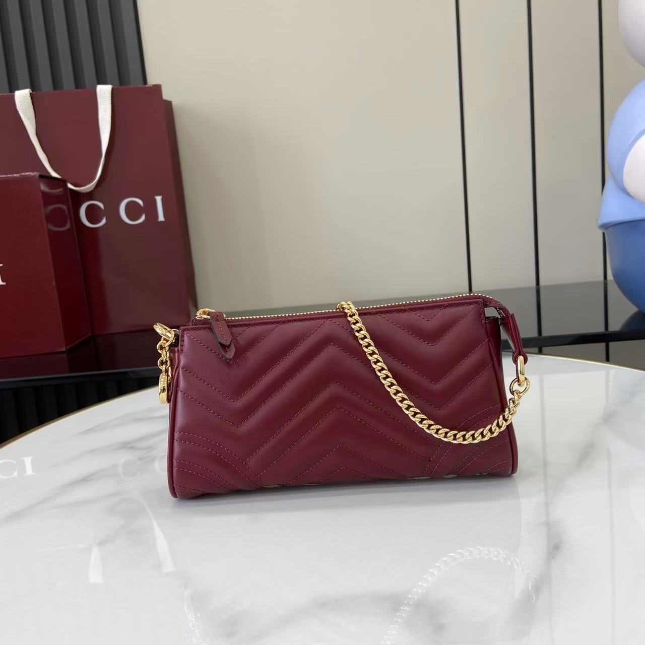 Bagsaaa Gvc*1 GG Marmont small shoulder bag 847589 red - 20cm