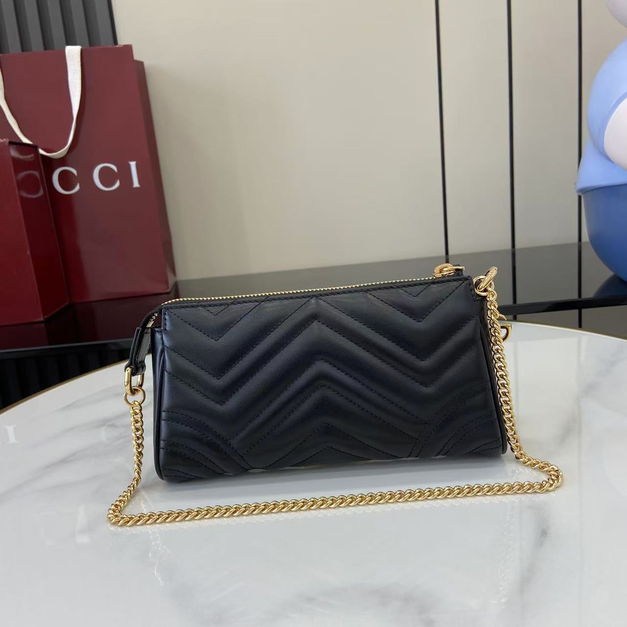 Bagsaaa Gvc*1 GG Marmont small shoulder bag 847589 black - 20cm