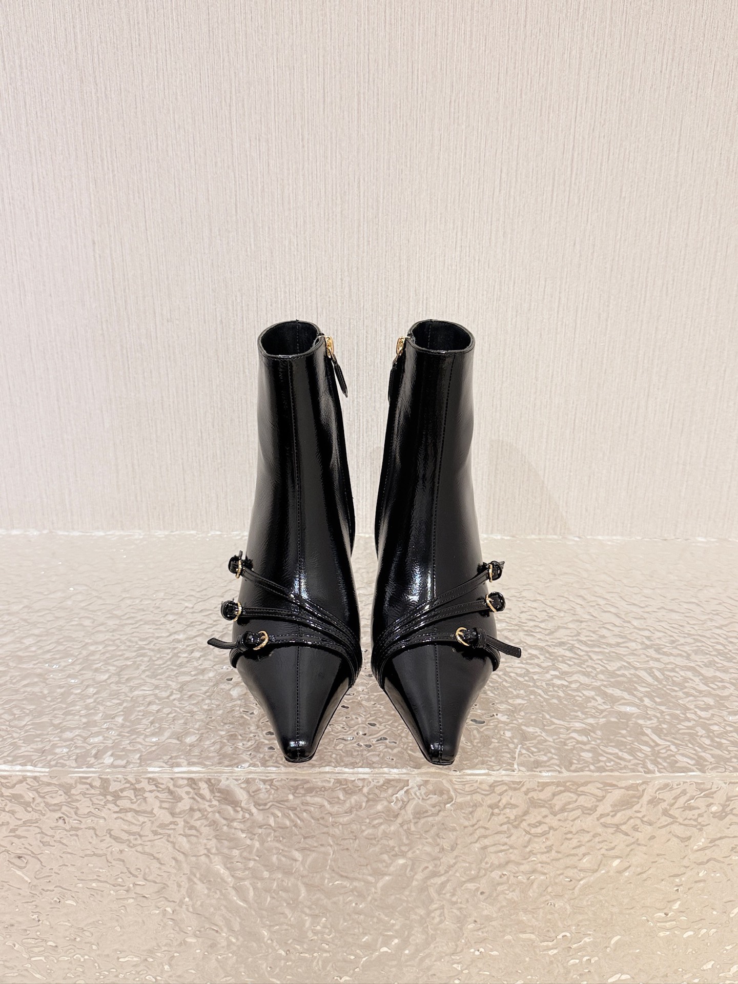 Bagsaaa Miu Miu Nappa leather boots with buckle black