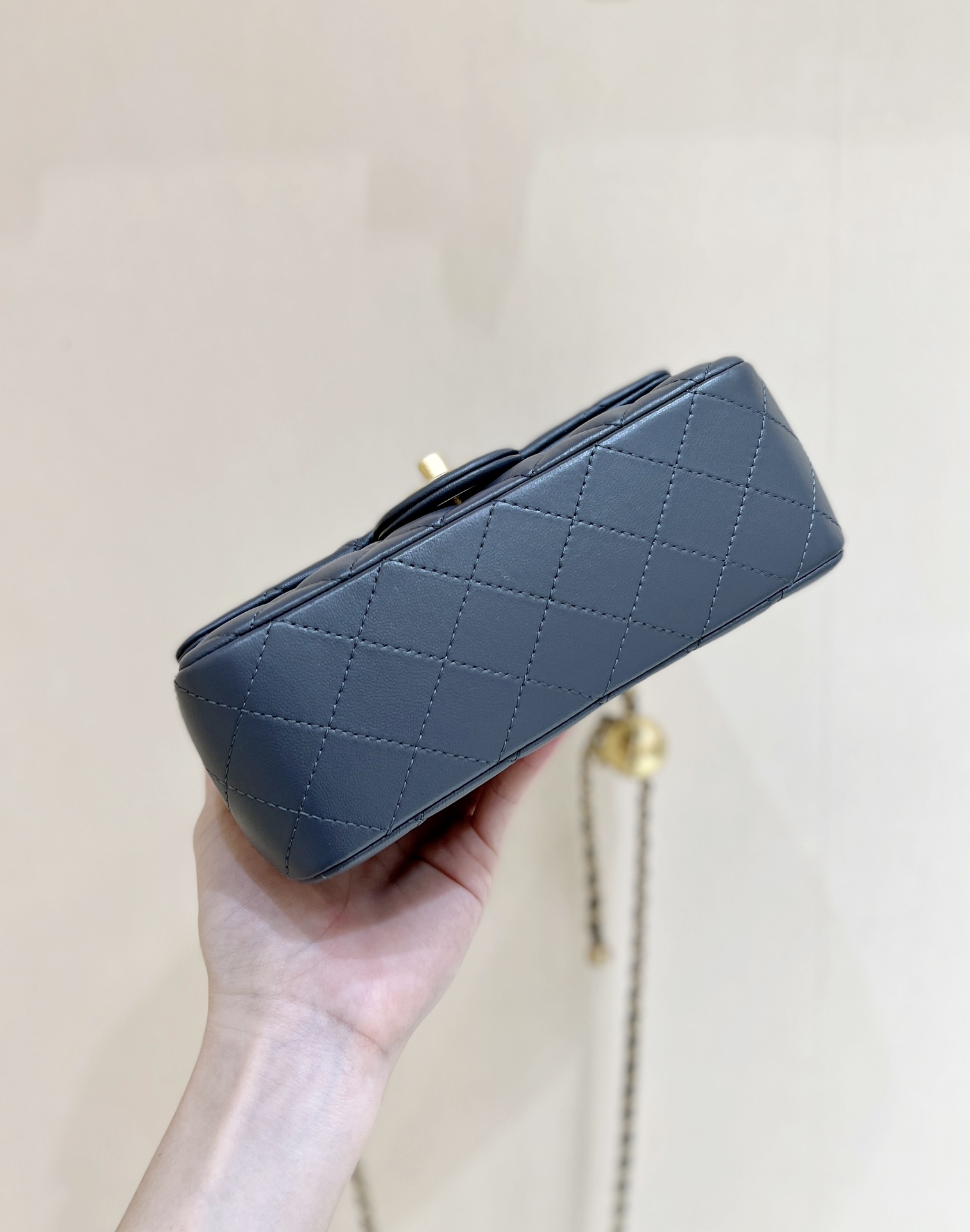 Bagsaaa Ch**el Mini Flap Bag adjustable chain strap dark gray - 20cm