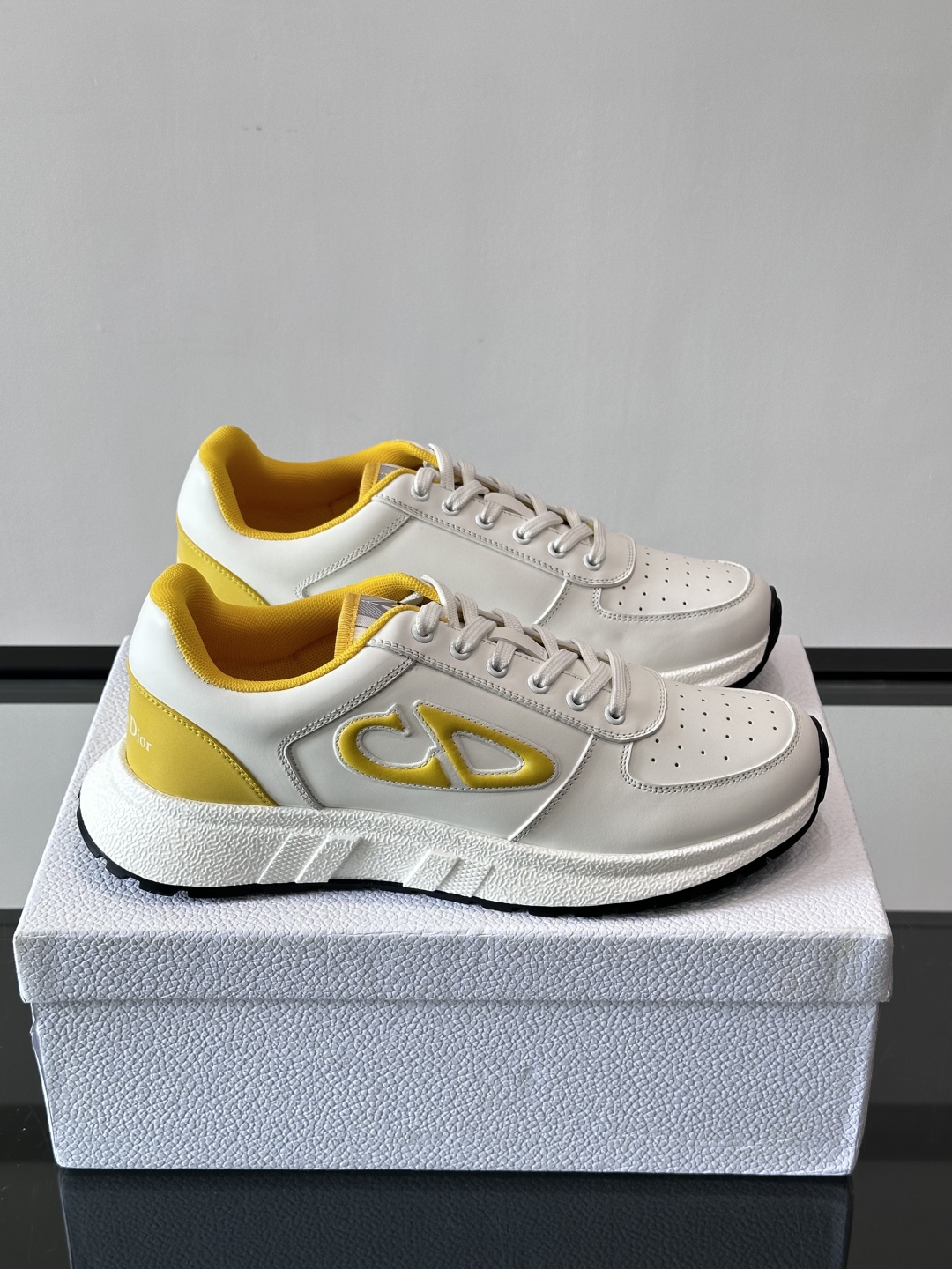 Bagsaaa D10r Run'n'D10r sneaker in white and yellow technical mesh