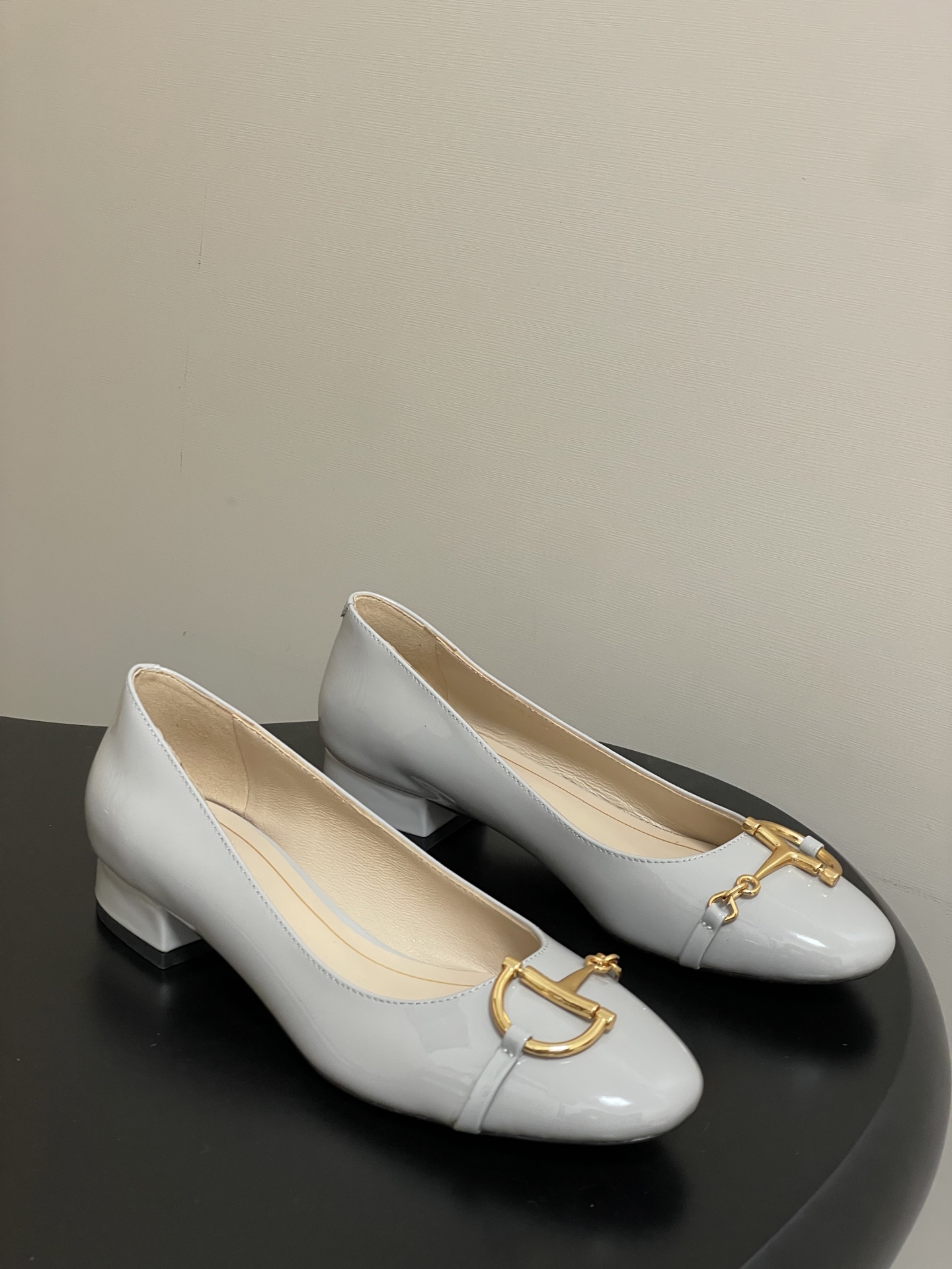 Bagsaaa Gvc*1 Women's ballet flat with half Horsebit 849652 gray patent - 2.5cm
