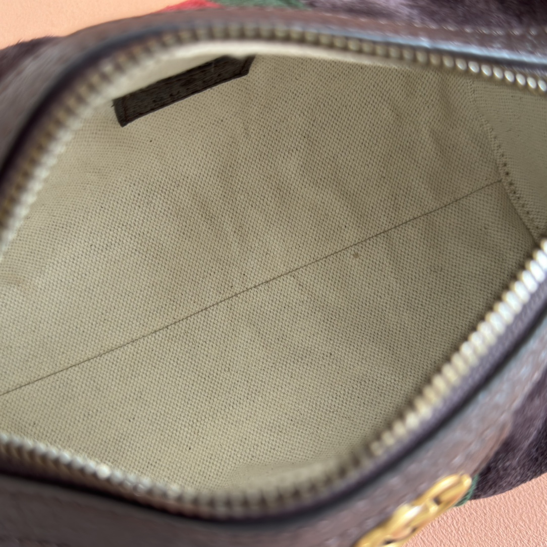 Bagsaaa Gvc*1 Ophidia mini bag 846869dark brown suede - 18.5cm