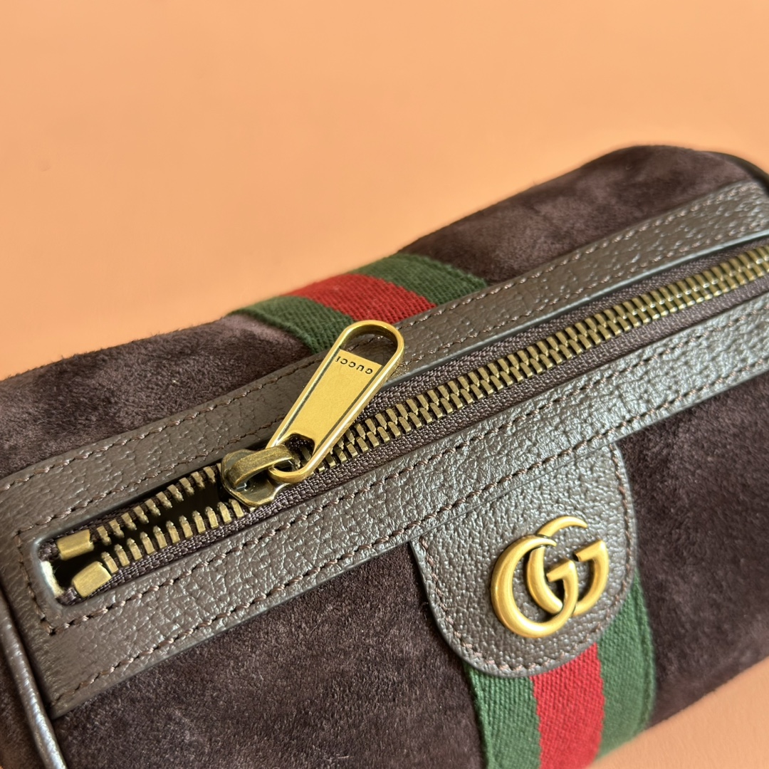 Bagsaaa Gvc*1 Ophidia mini bag 846869dark brown suede - 18.5cm
