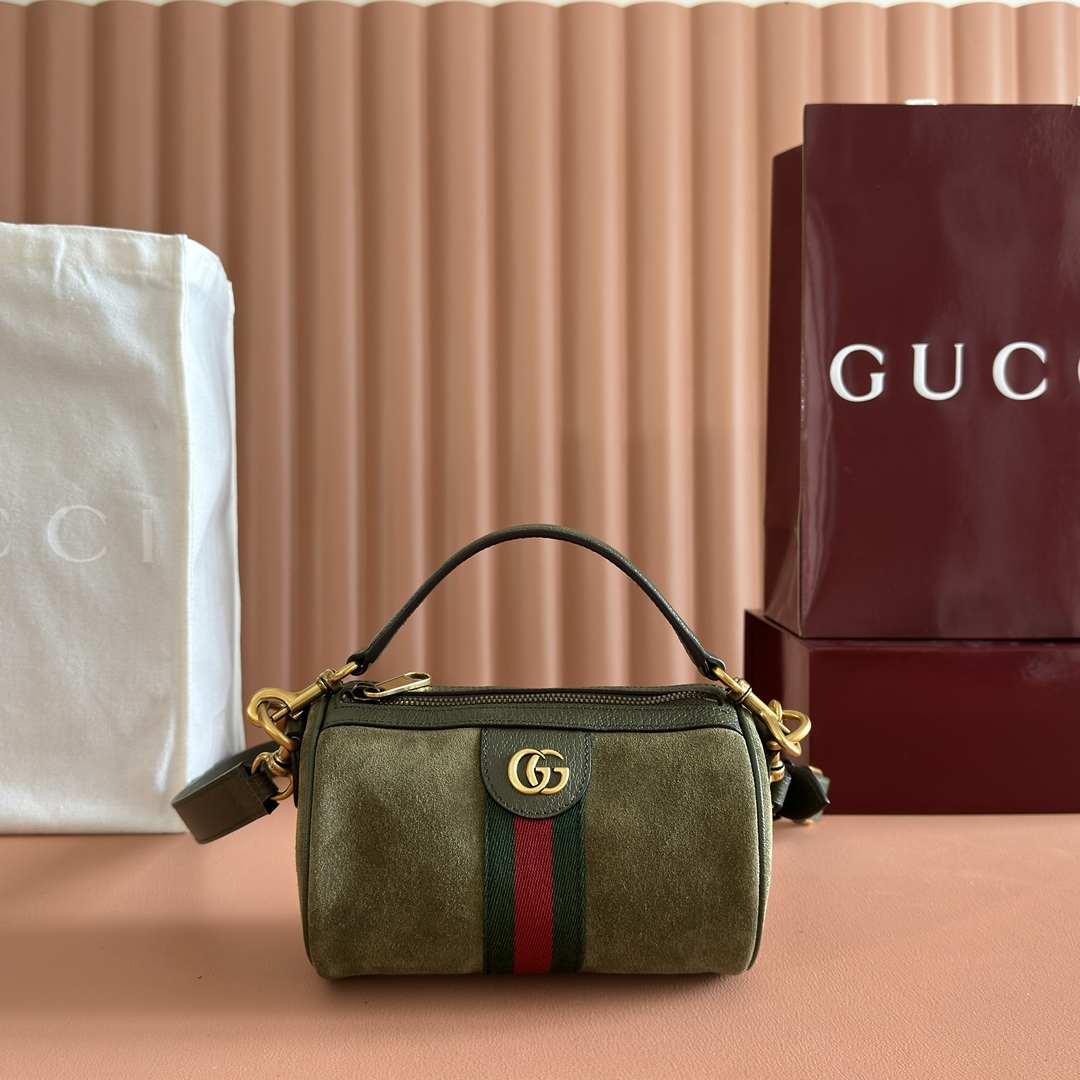 Bagsaaa Gvc*1 Ophidia mini bag 846869 dark green suede - 18.5cm
