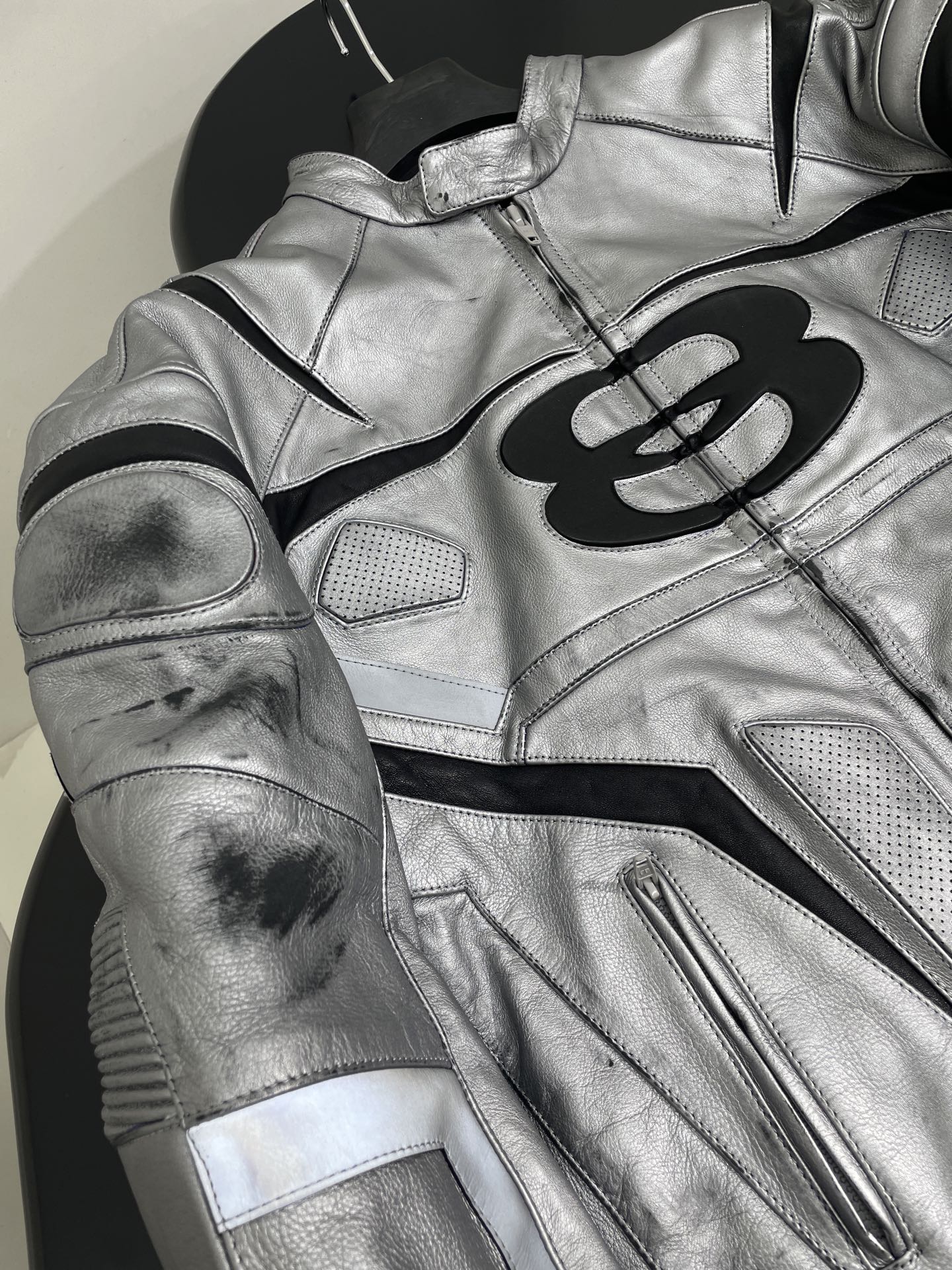 Bagsaaa Ba1en*iaga Unity Sports Icon Racer Jacket in silver
