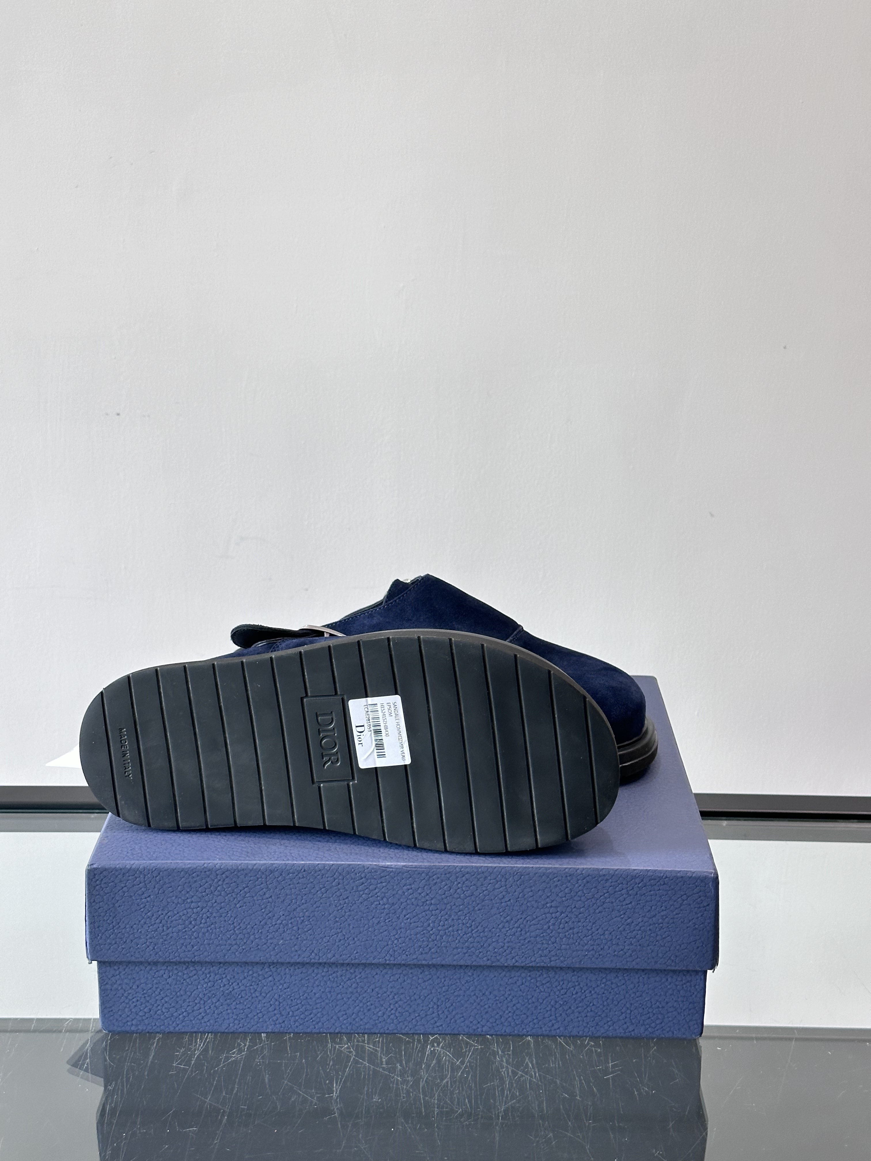 Bagsaaa D10r blue mules with silver buckle